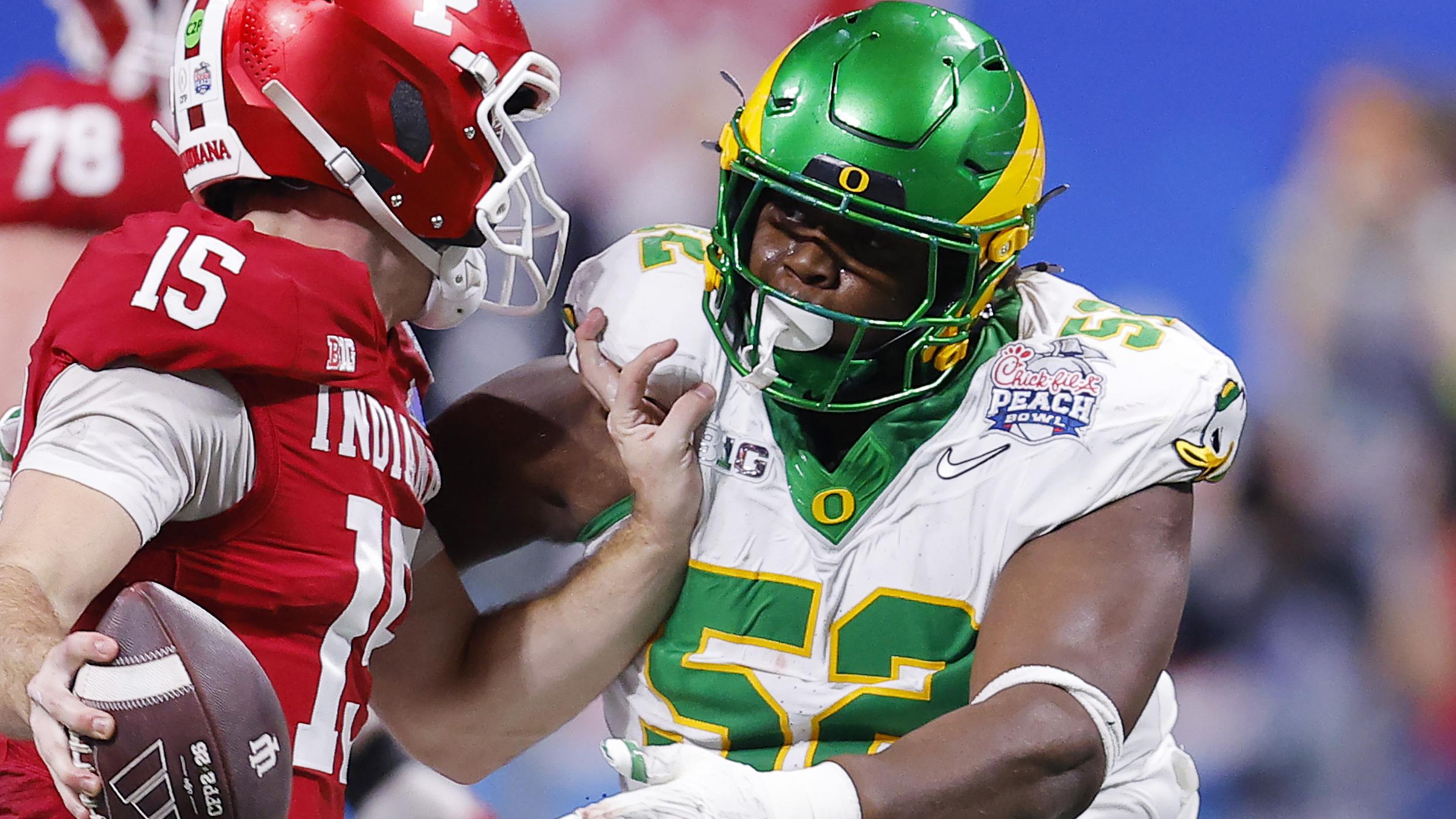 College Football Playoff Semifinal - Chick-fil-A Peach Bowl: Oregon v Indiana College Football Playoff Semifinal - Chick-fil-A Peach Bowl: Oregon v Indiana