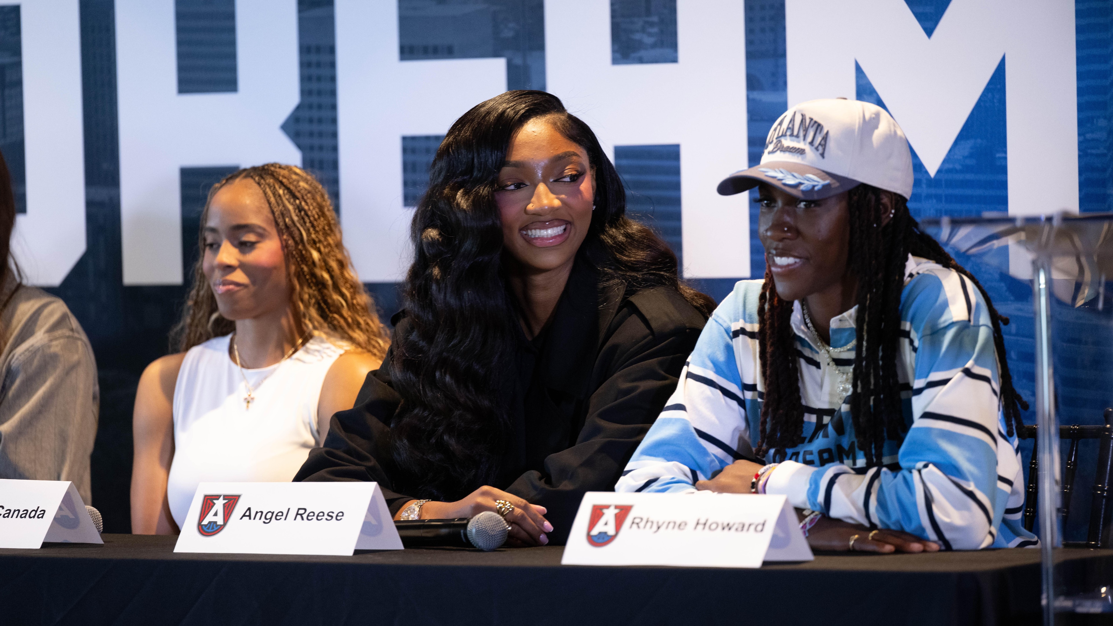 Atlanta Dream introduce Angel Reese and signees Rhyne Howard, Allisha Gray, Bri Jones, Jordin Canada,Naz Hillmon Atlanta Dream introduce Angel Reese and signees Rhyne Howard, Allisha Gray, Bri Jones, Jordin Canada,Naz Hillmon