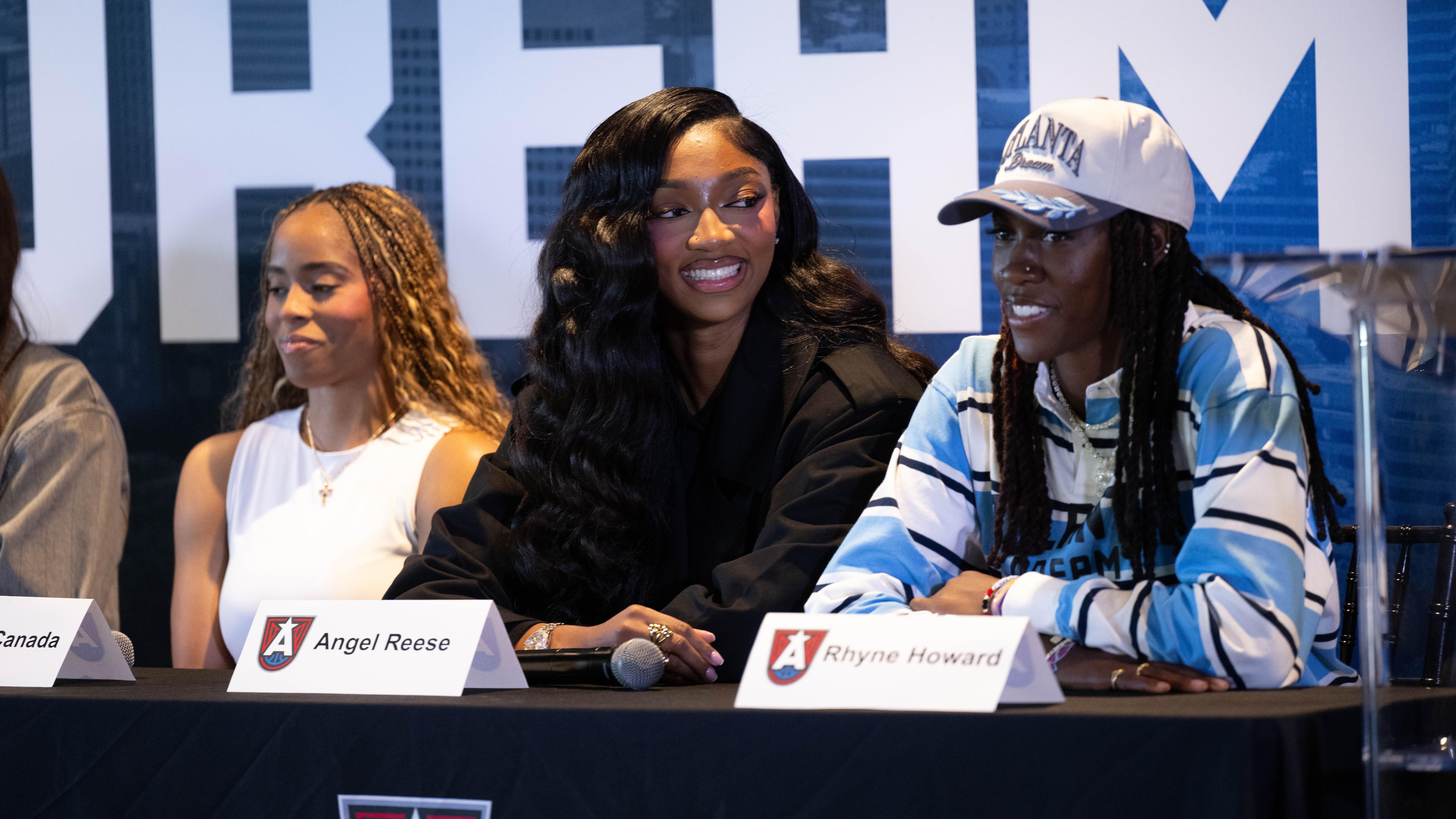 Atlanta Dream introduce Angel Reese and signees Rhyne Howard, Allisha Gray, Bri Jones, Jordin Canada,Naz Hillmon