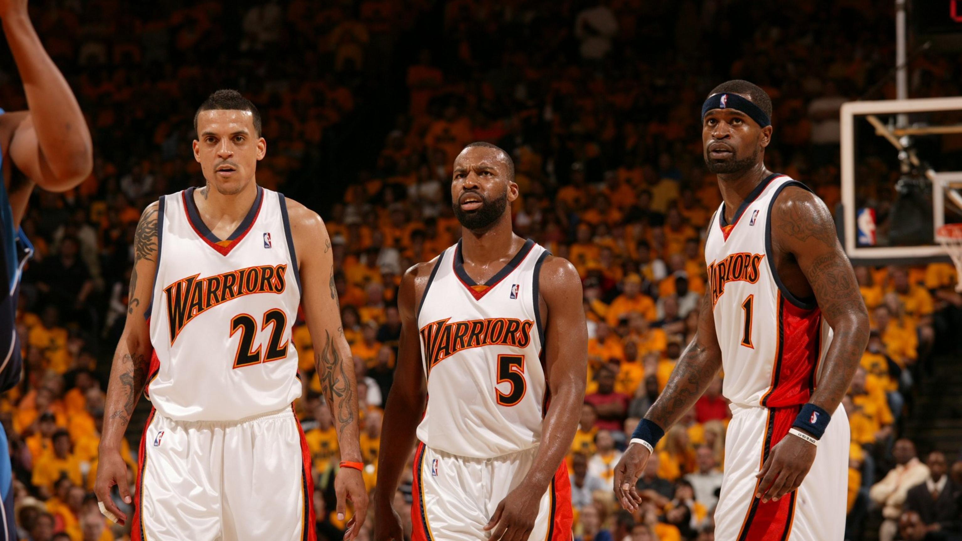 Golden State Warriors Matt Barnes, Baron Davis, and Stephen Jackson, 2007 NBA Western Conference Semifinals