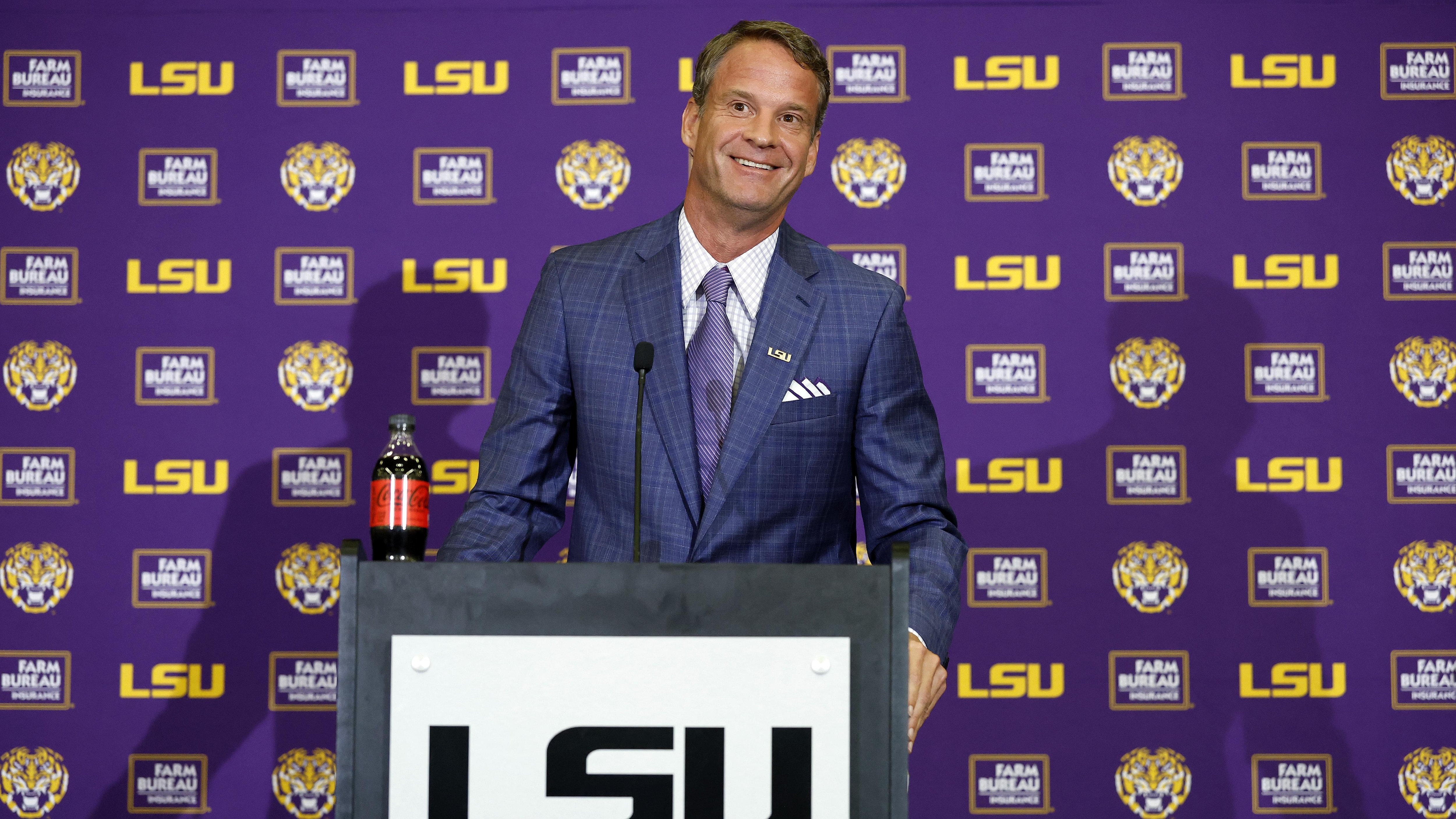 LSU Football Hosts Press Conference Introducing New Head Coach Lane Kiffin