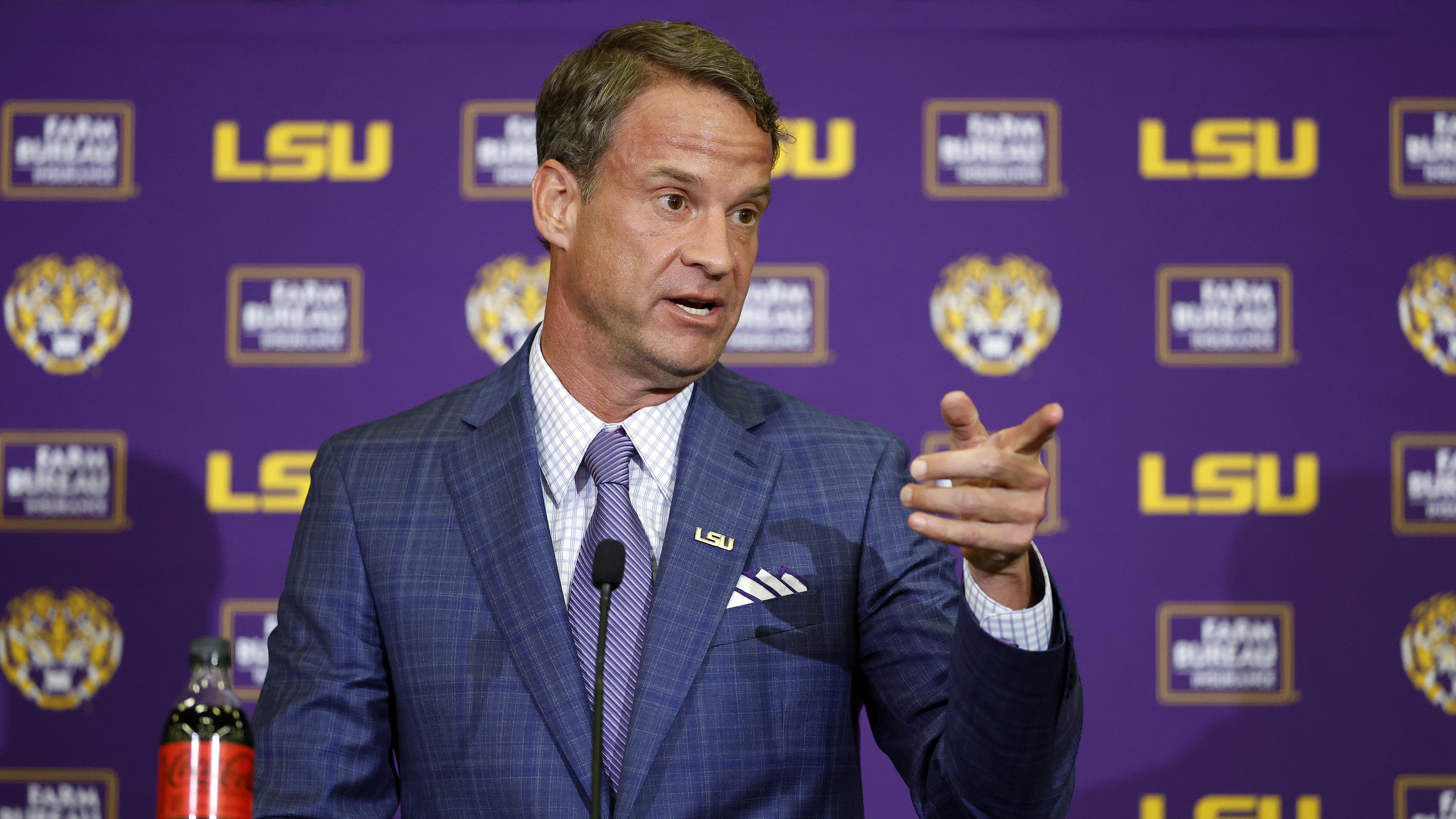 LSU Football Hosts Press Conference Introducing New Head Coach Lane Kiffin