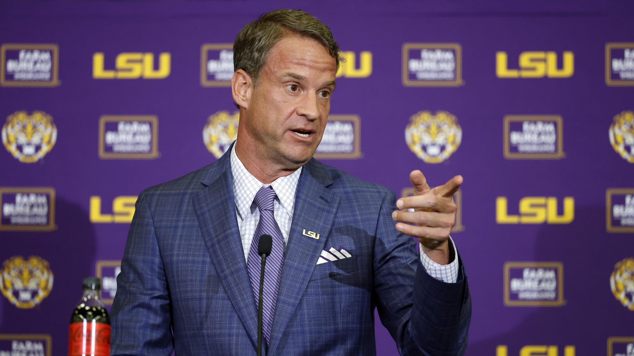 LSU Football Hosts Press Conference Introducing New Head Coach Lane Kiffin LSU Football Hosts Press Conference Introducing New Head Coach Lane Kiffin