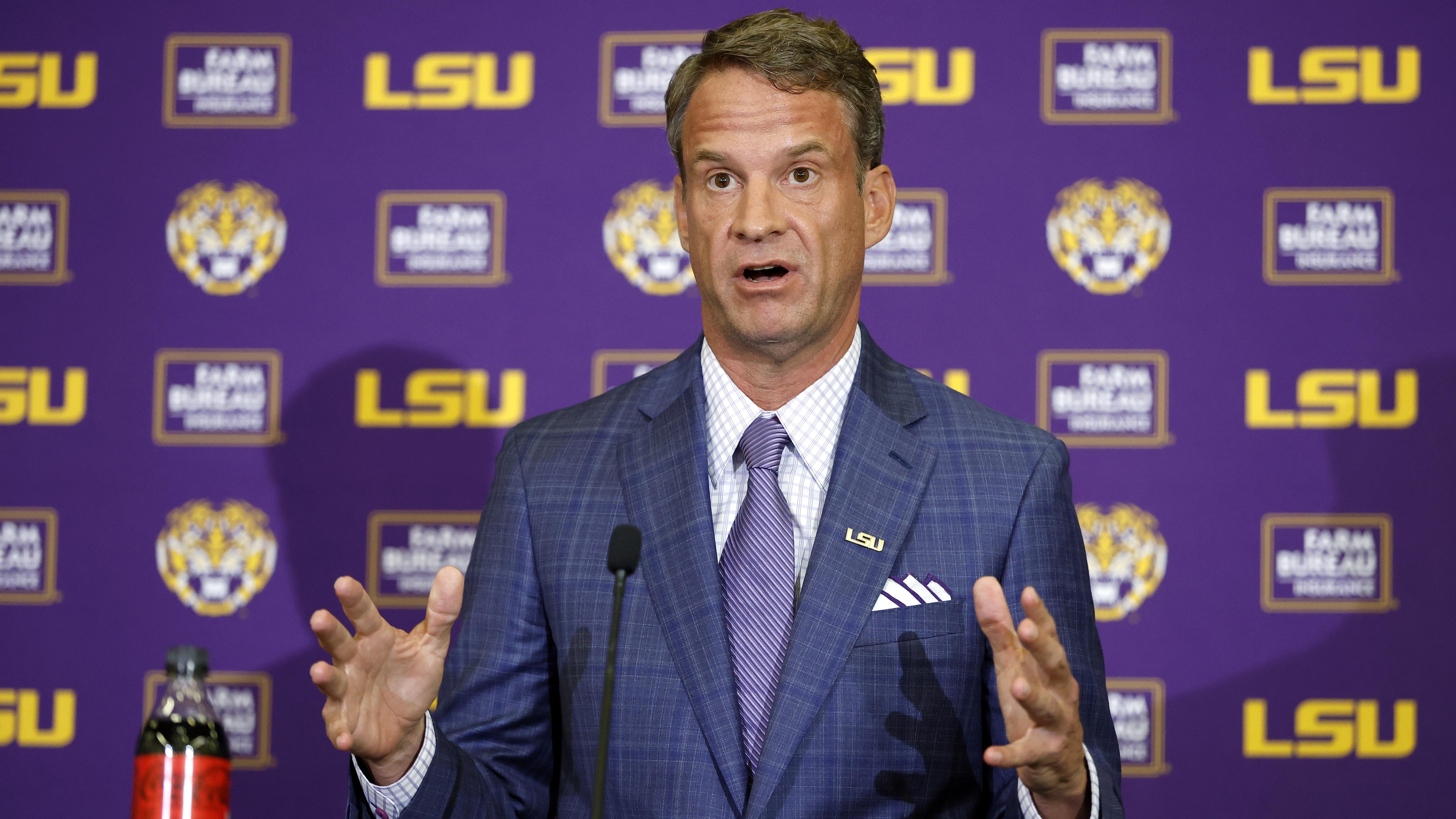 LSU Football Hosts Press Conference Introducing New Head Coach Lane Kiffin