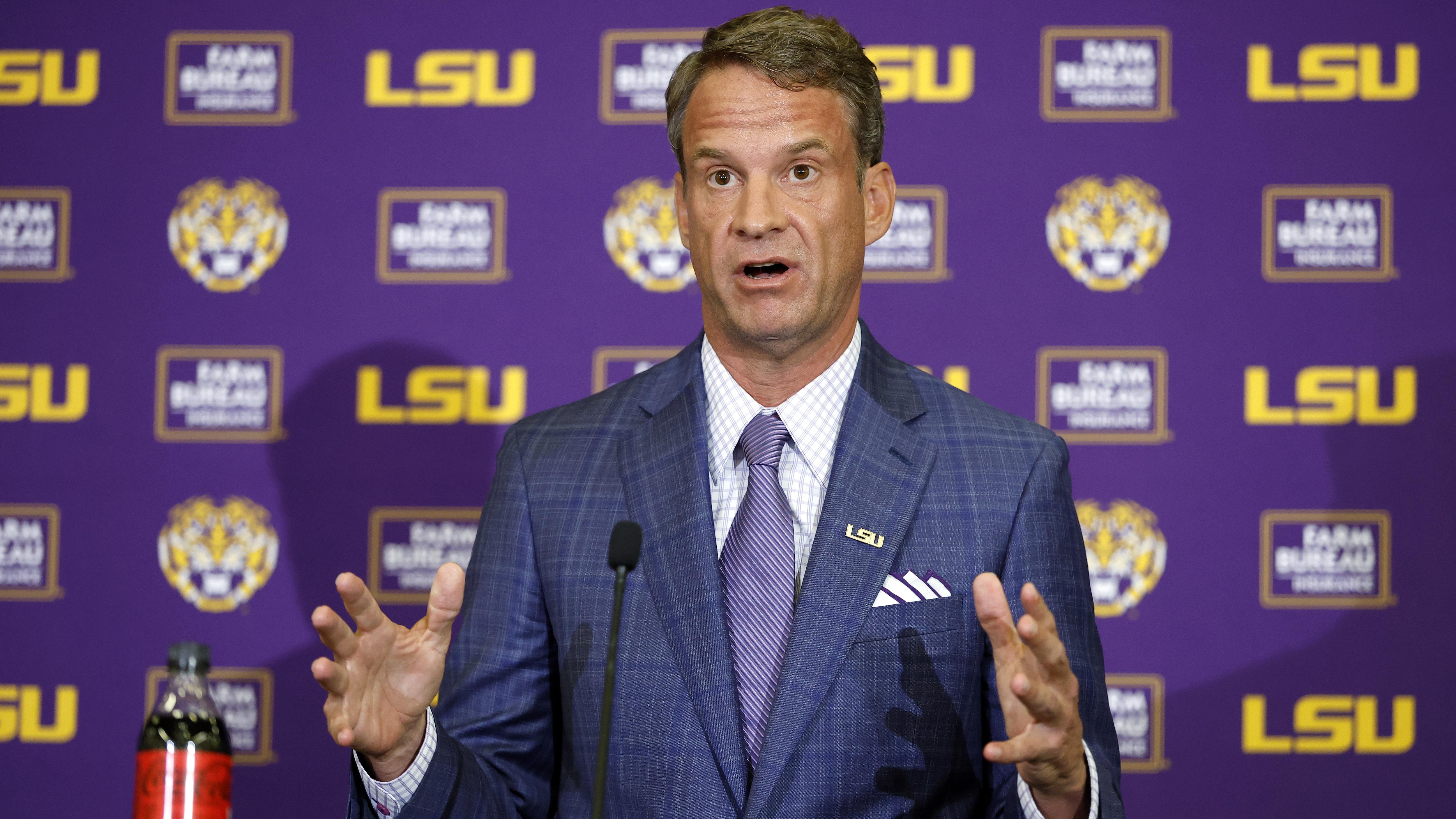 LSU Football Hosts Press Conference Introducing New Head Coach Lane Kiffin