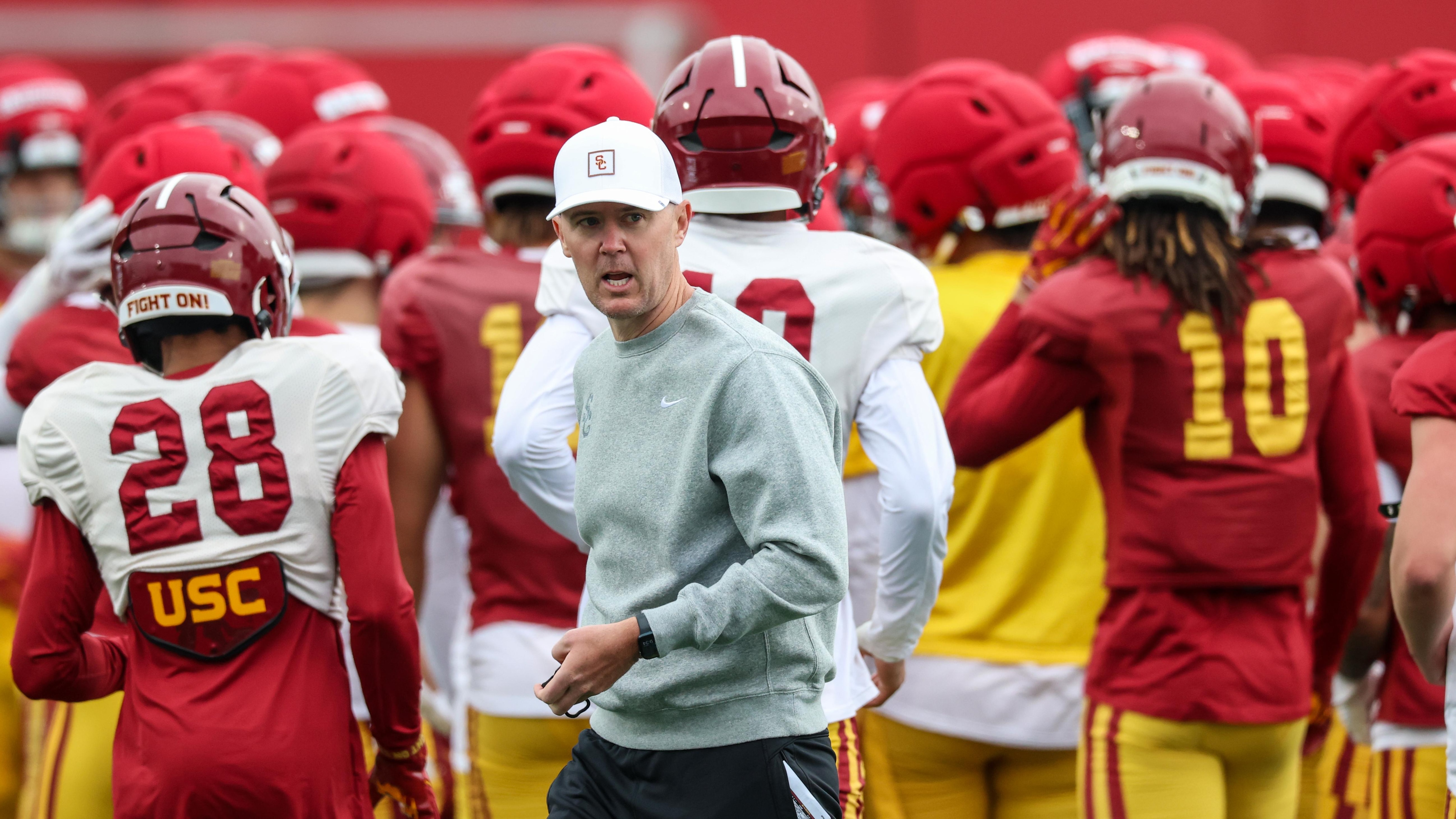USC spring football practice at Howard Jones/Brian Kennedy Fields.