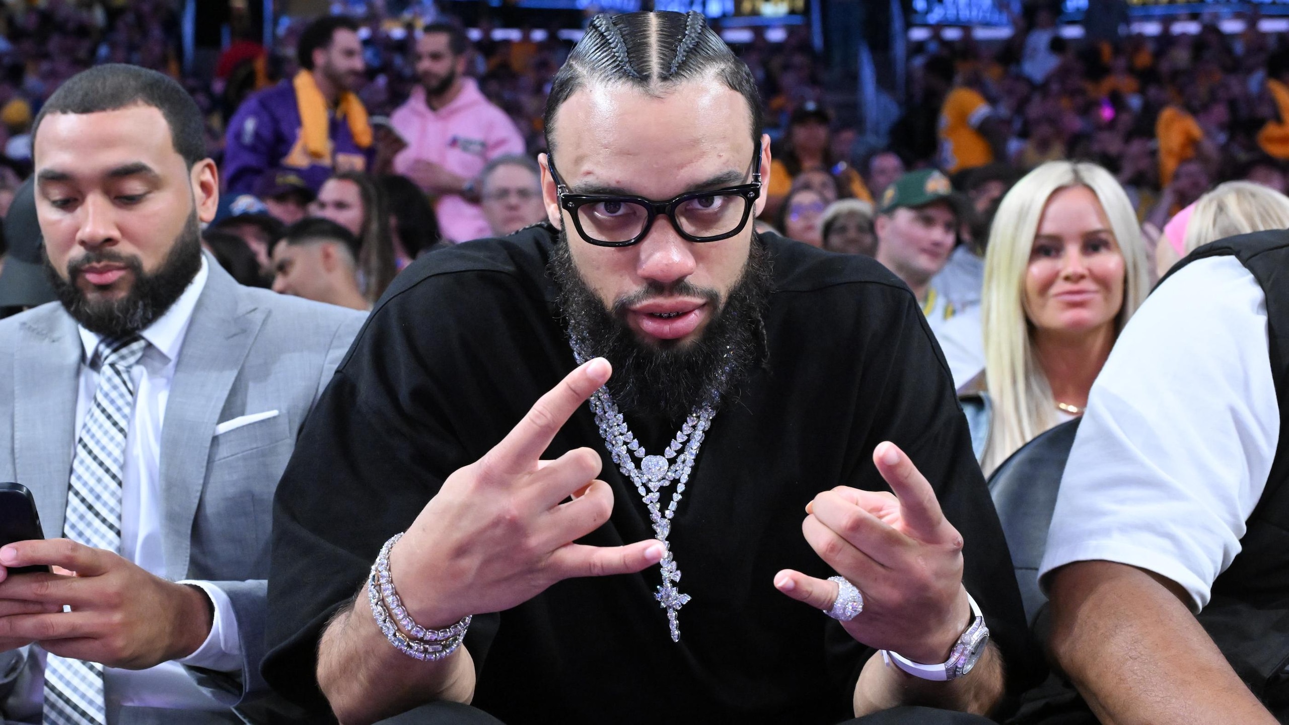 Celebrities At The Los Angeles Lakers Game