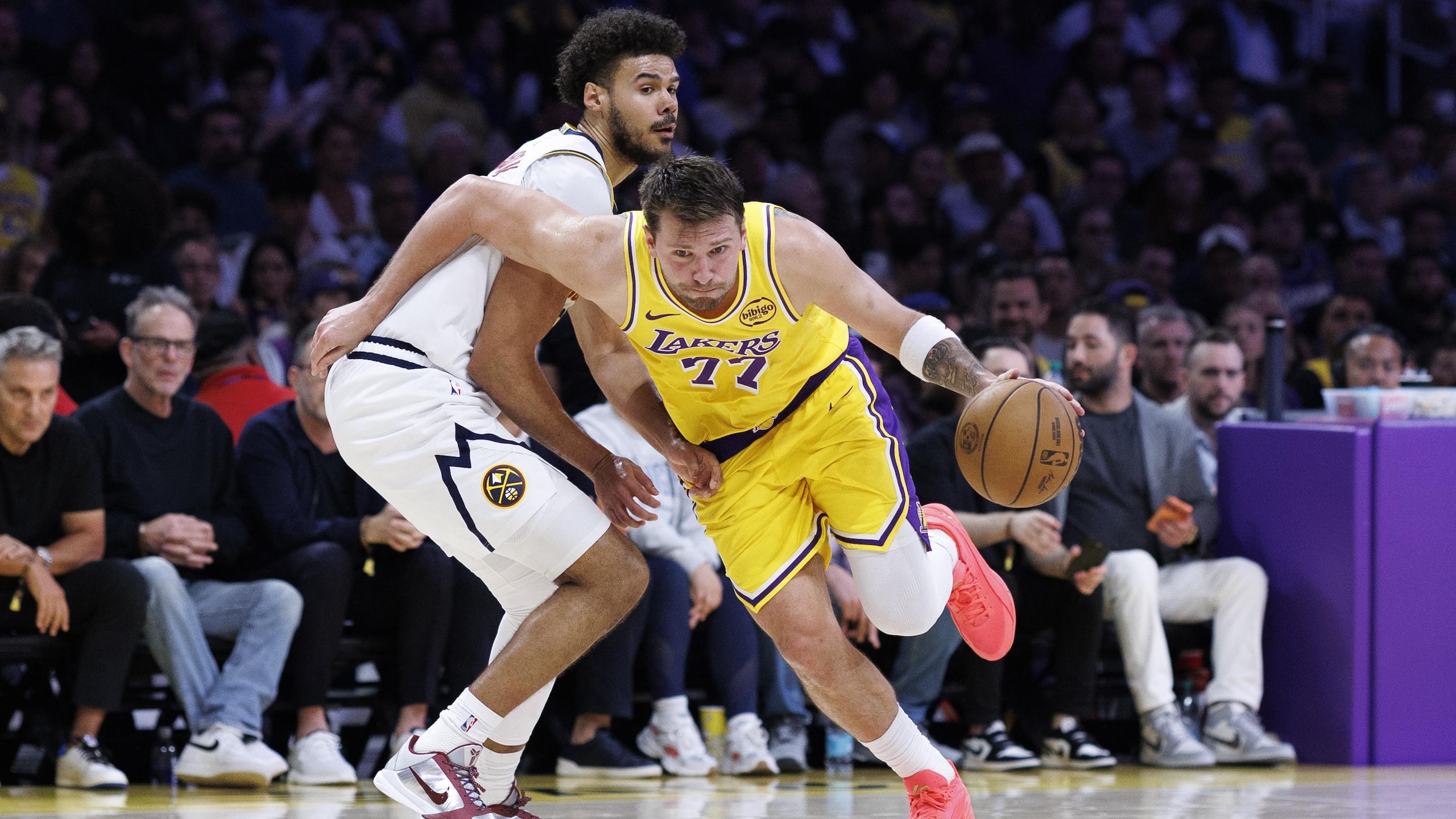 Lakers vs Denver in Los Angeles, CA.