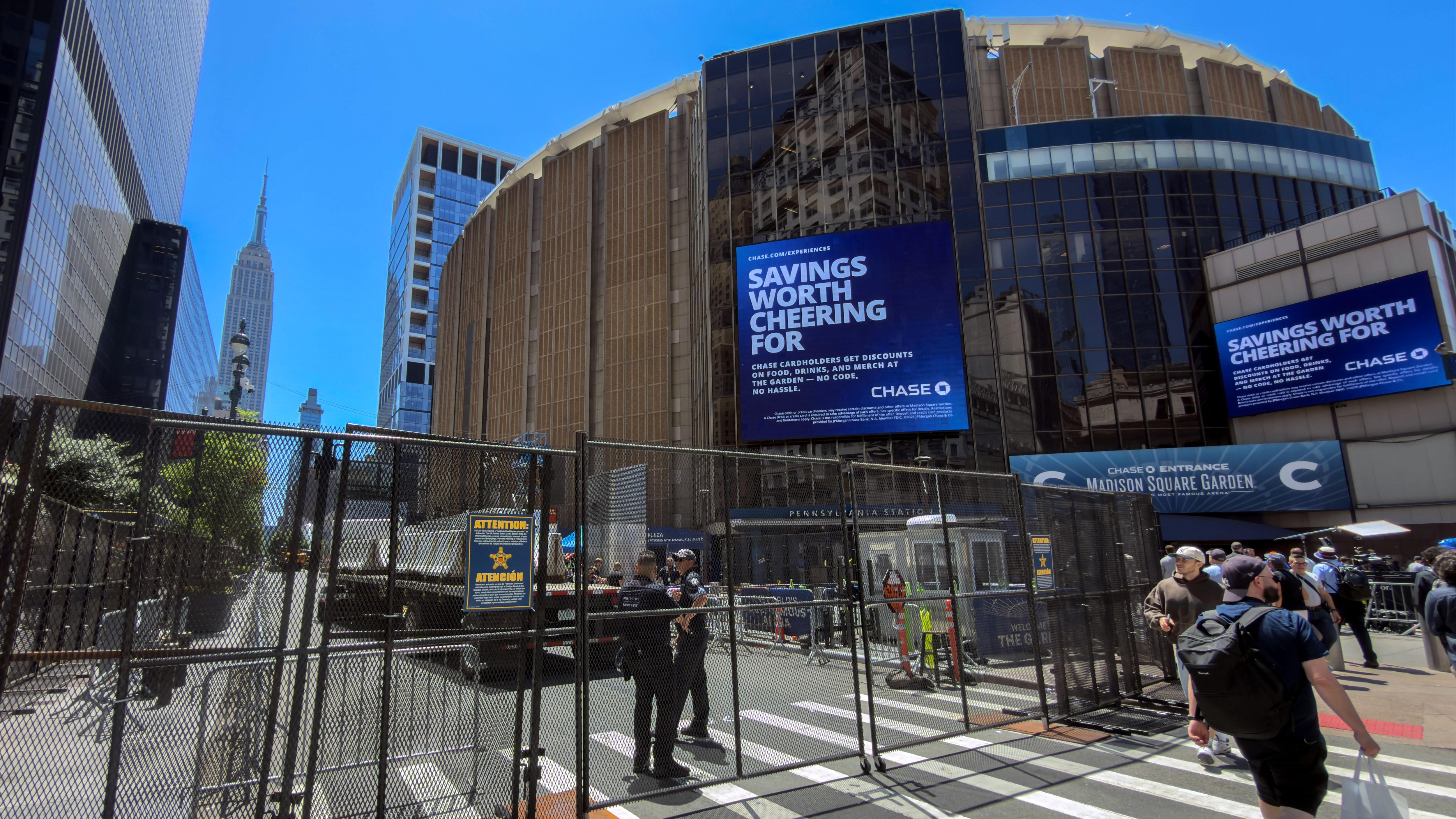 New York Knicks Fans Gather To Watch Game Three Of The NBA Finals Against San Antonio Spurs