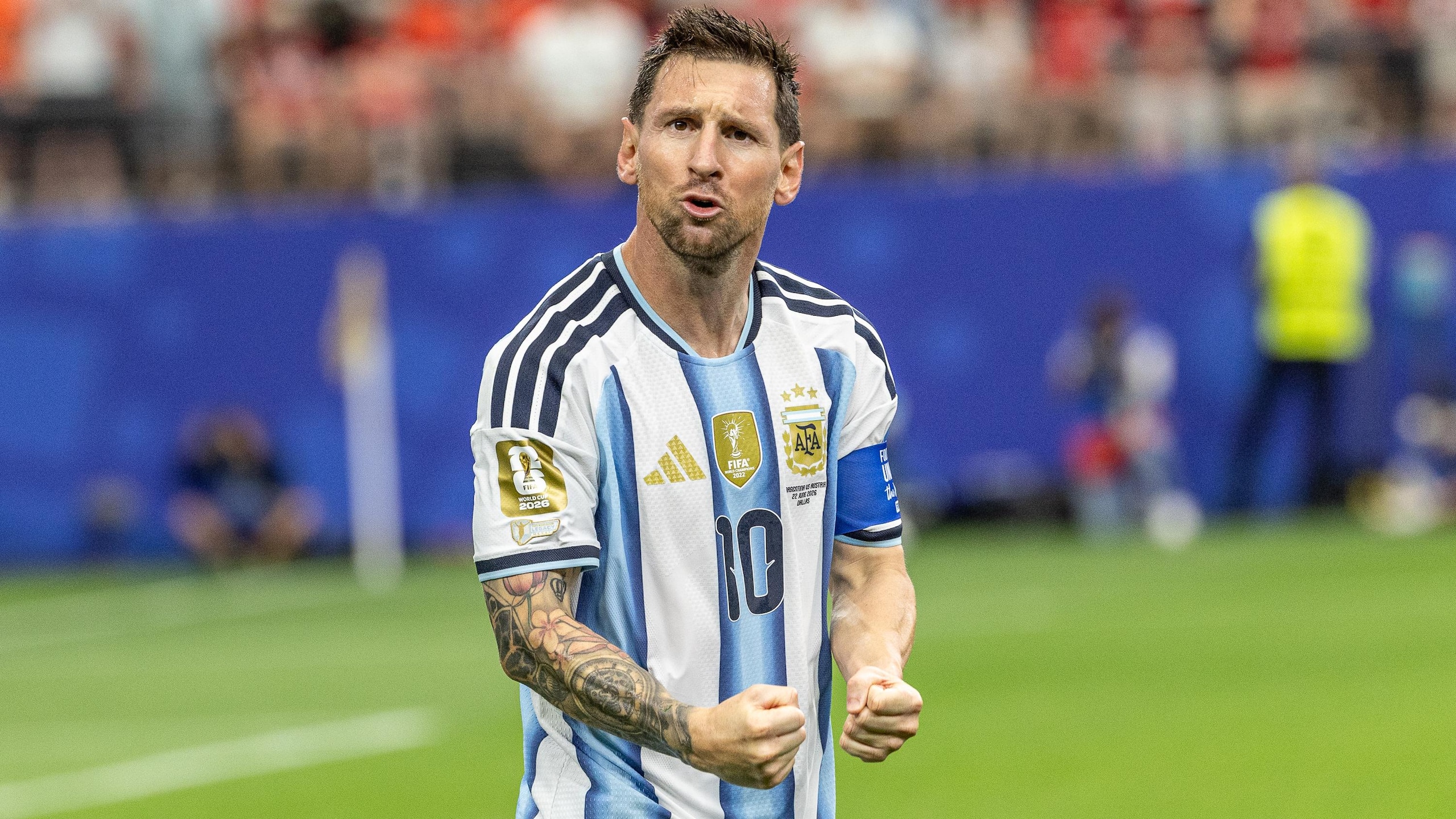 Lionel Messi of Argentina celebrates after scoring a goal Lionel Messi of Argentina celebrates after scoring a goal