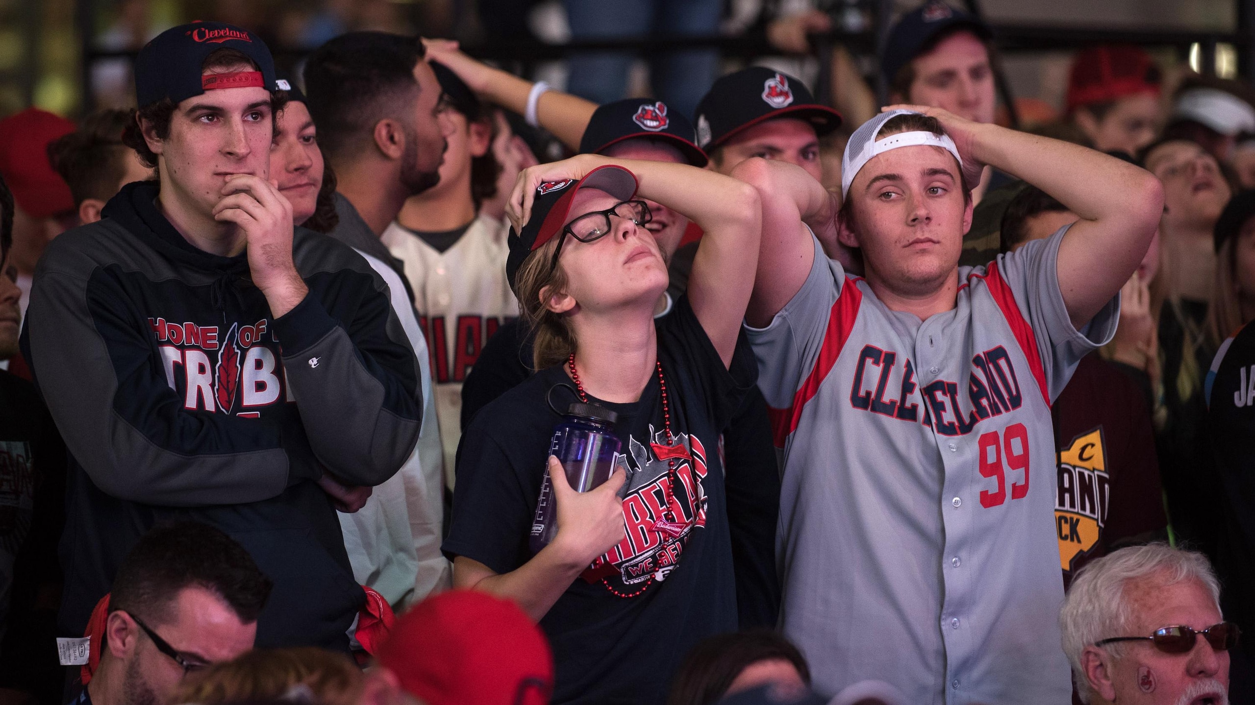 Cleveland Indians Fans Gather To The Final Game Of World Series Against The Chicago Cubs