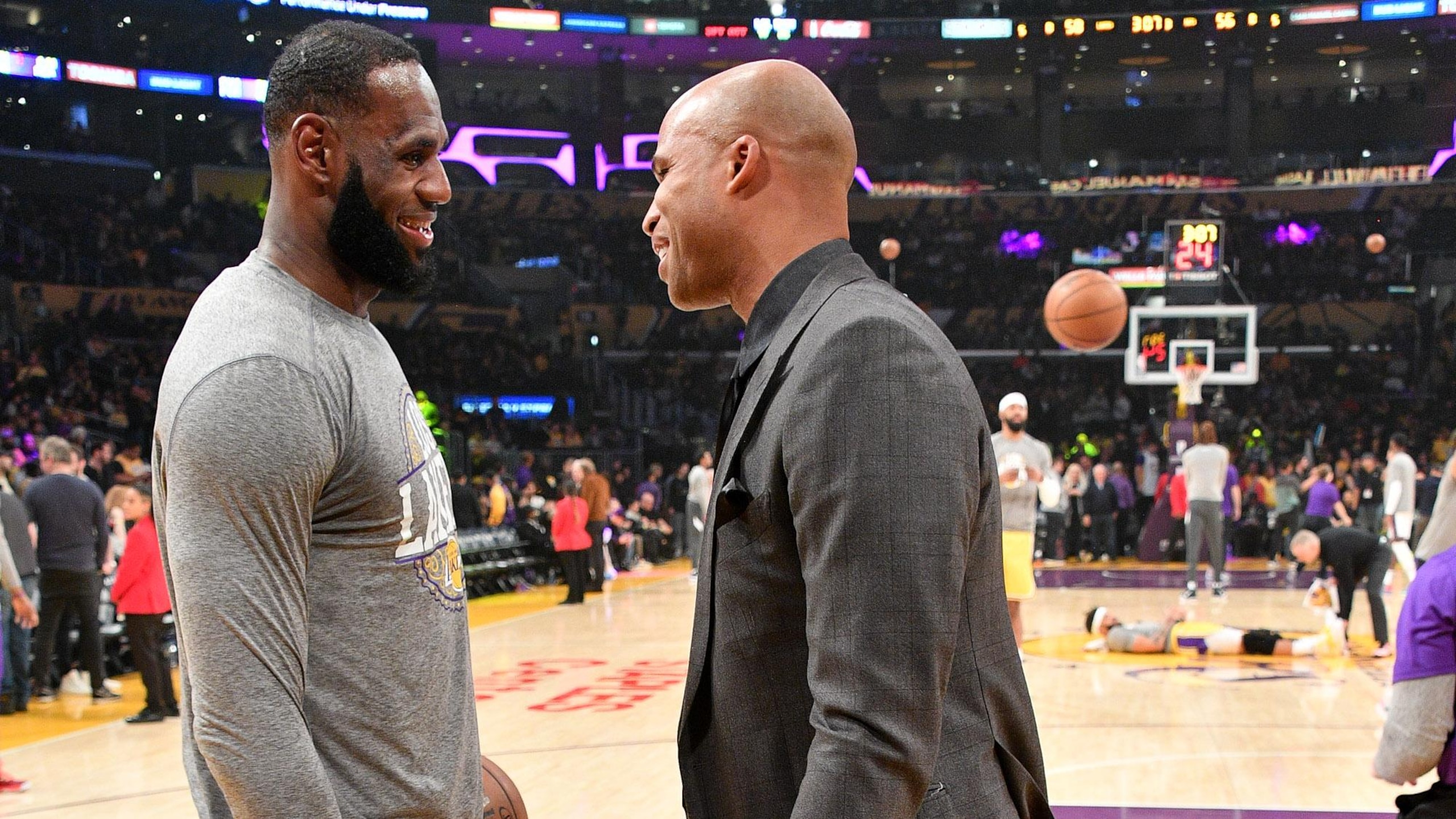 Celebrities At The Los Angeles Lakers Game