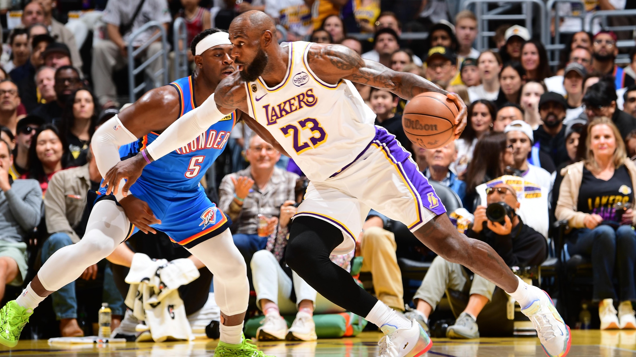 Oklahoma City Thunder v Los Angeles Lakers - Game Three Oklahoma City Thunder v Los Angeles Lakers - Game Three