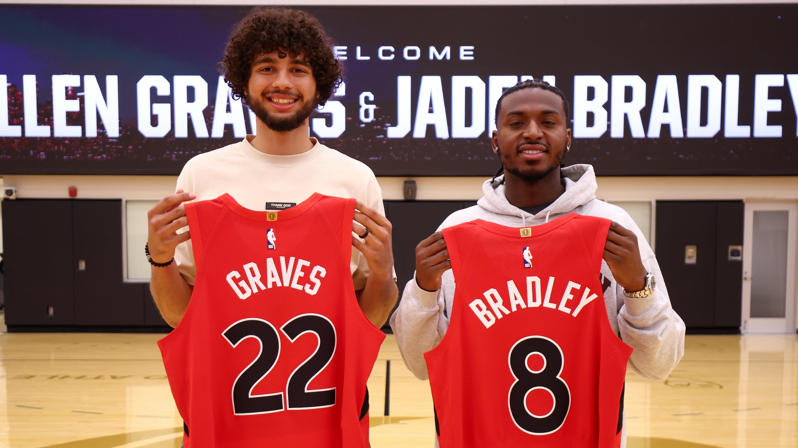 Toronto Raptors Introduce Allen Graves and Jaden Bradley Toronto Raptors Introduce Allen Graves and Jaden Bradley