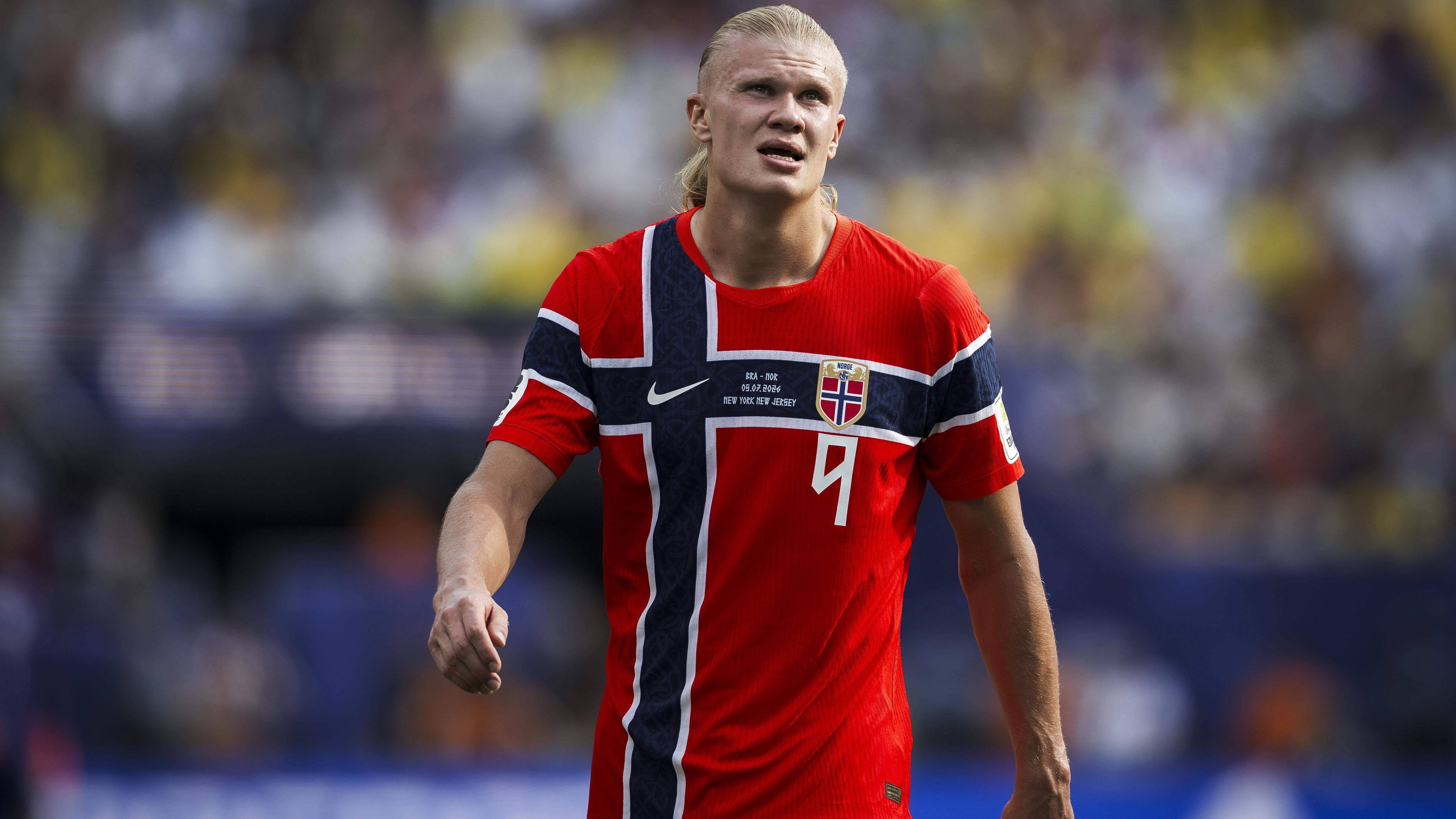 Erling Haaland of Norway looks on during the FIFA World Cup Erling Haaland of Norway looks on during the FIFA World Cup