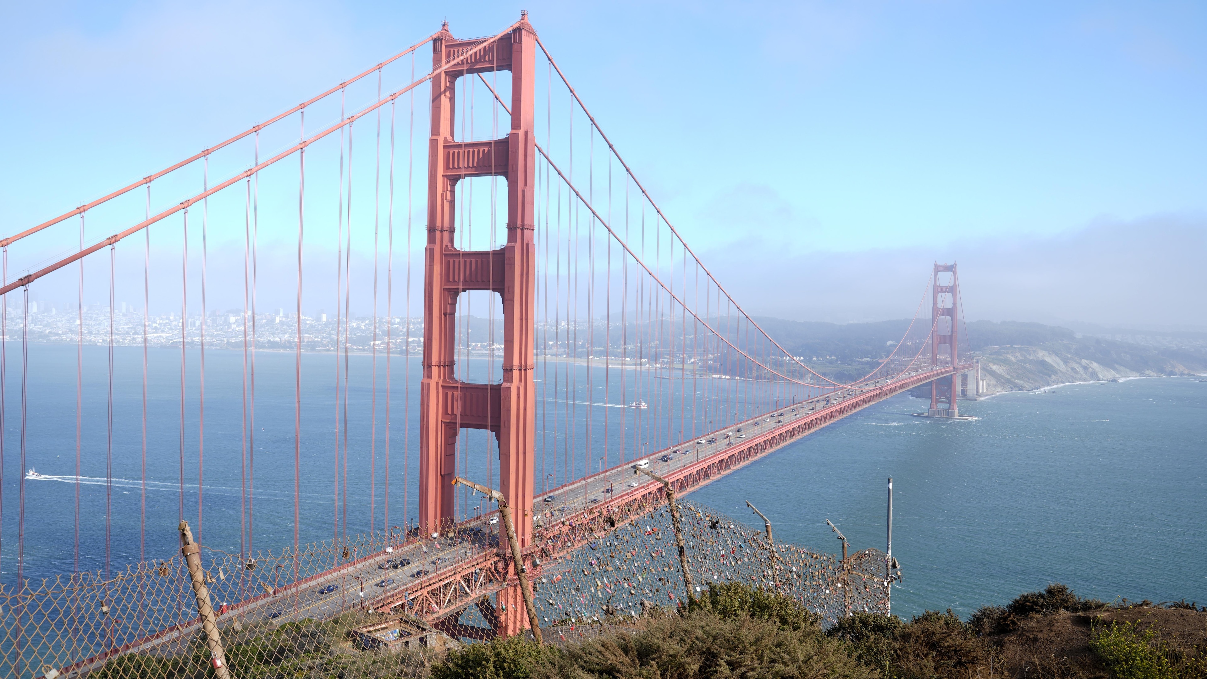 Tourists visit San Francisco's Golden Gate Bridge