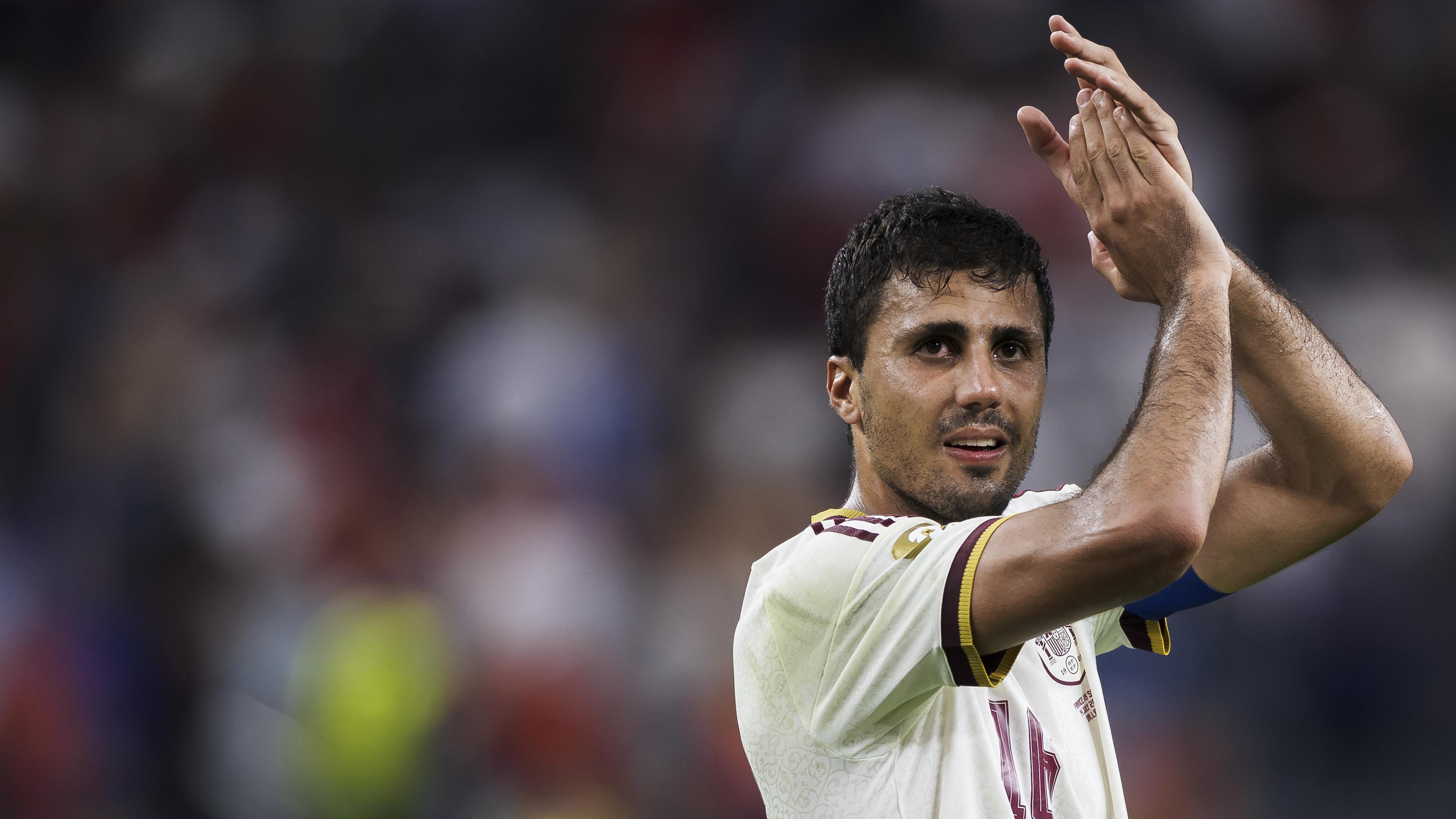 Rodri of Spain celebrates the victory at the end of the FIFA Rodri of Spain celebrates the victory at the end of the FIFA