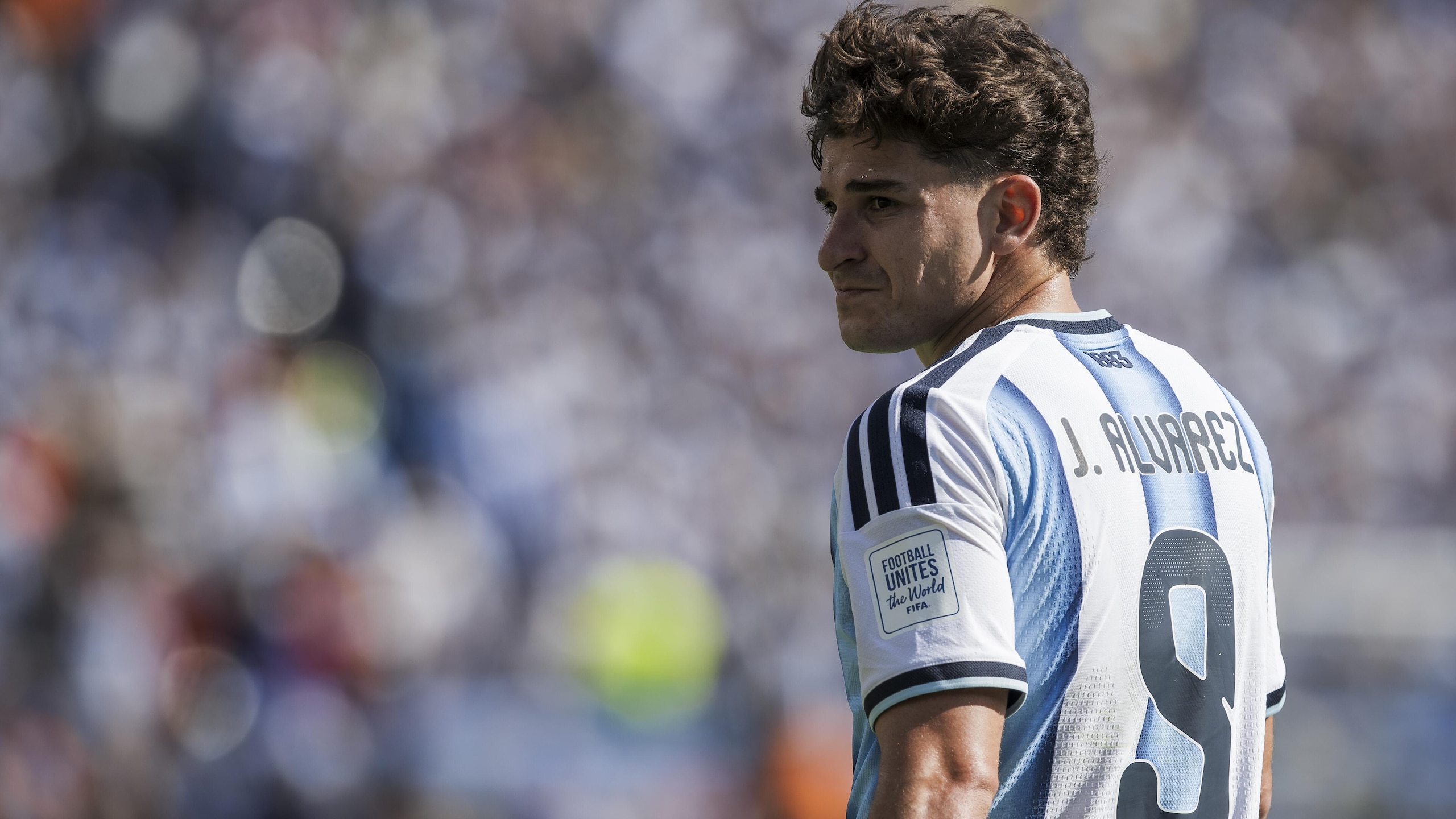 Julian Alvarez of Argentina looks on during the FIFA World