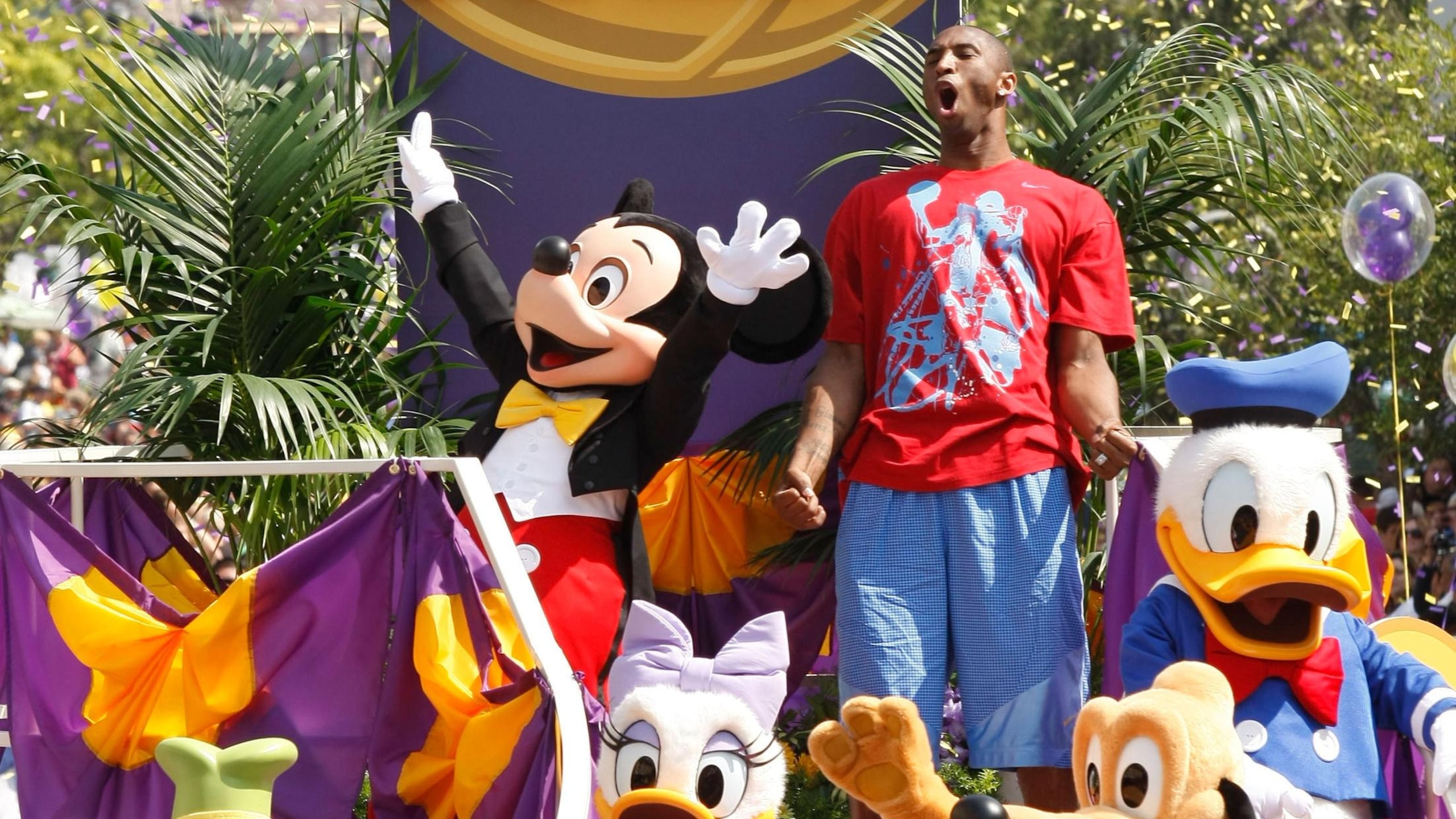 2009 NBA Finals MVP Kobe Bryant Celebrates At Disneyland