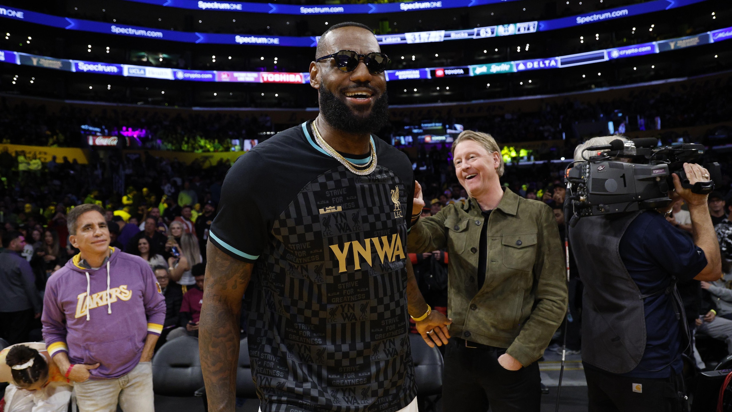 Celebrities At The Los Angeles Lakers Game