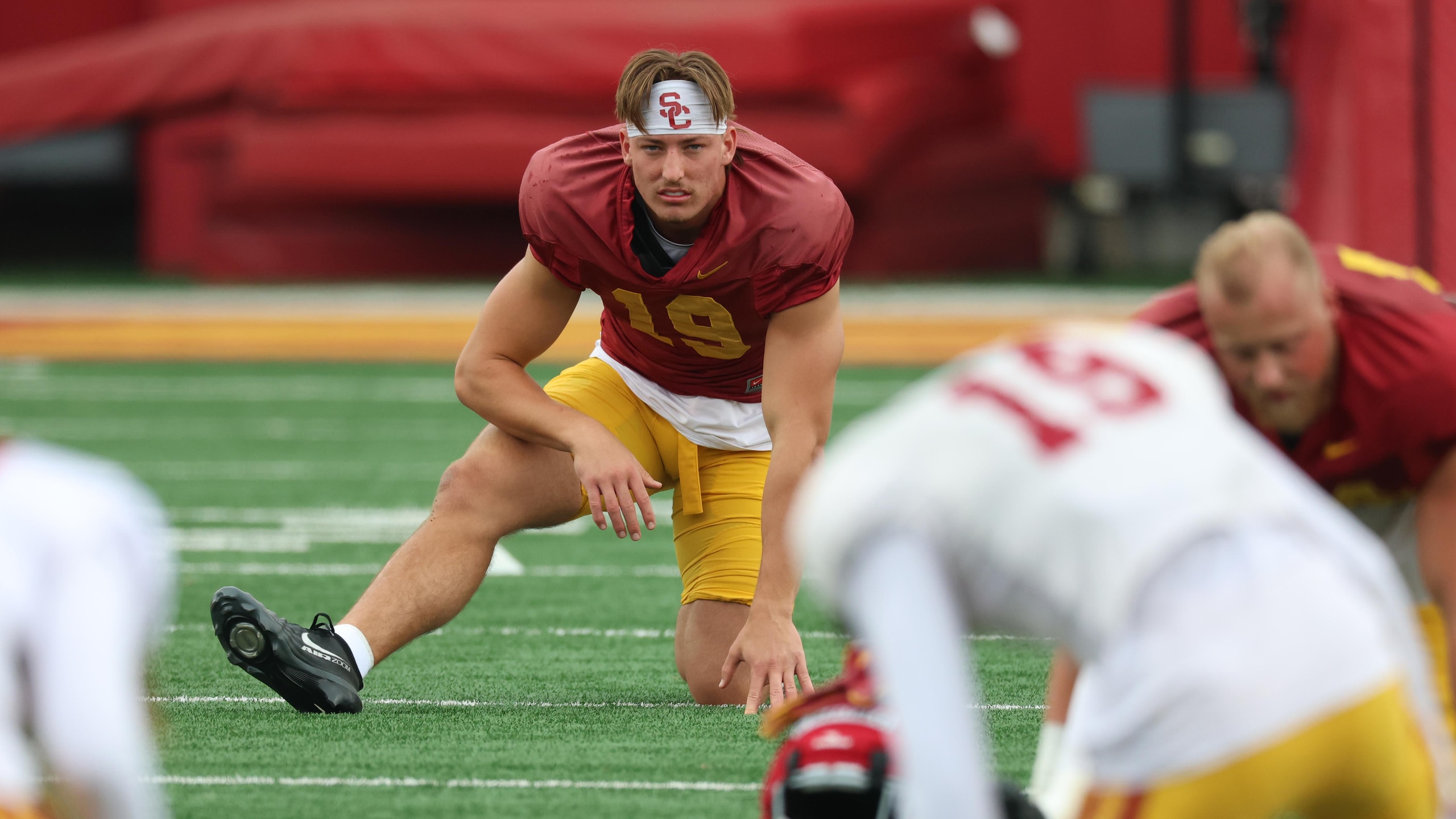 USC spring football practice at Howard Jones/Brian Kennedy Fields.