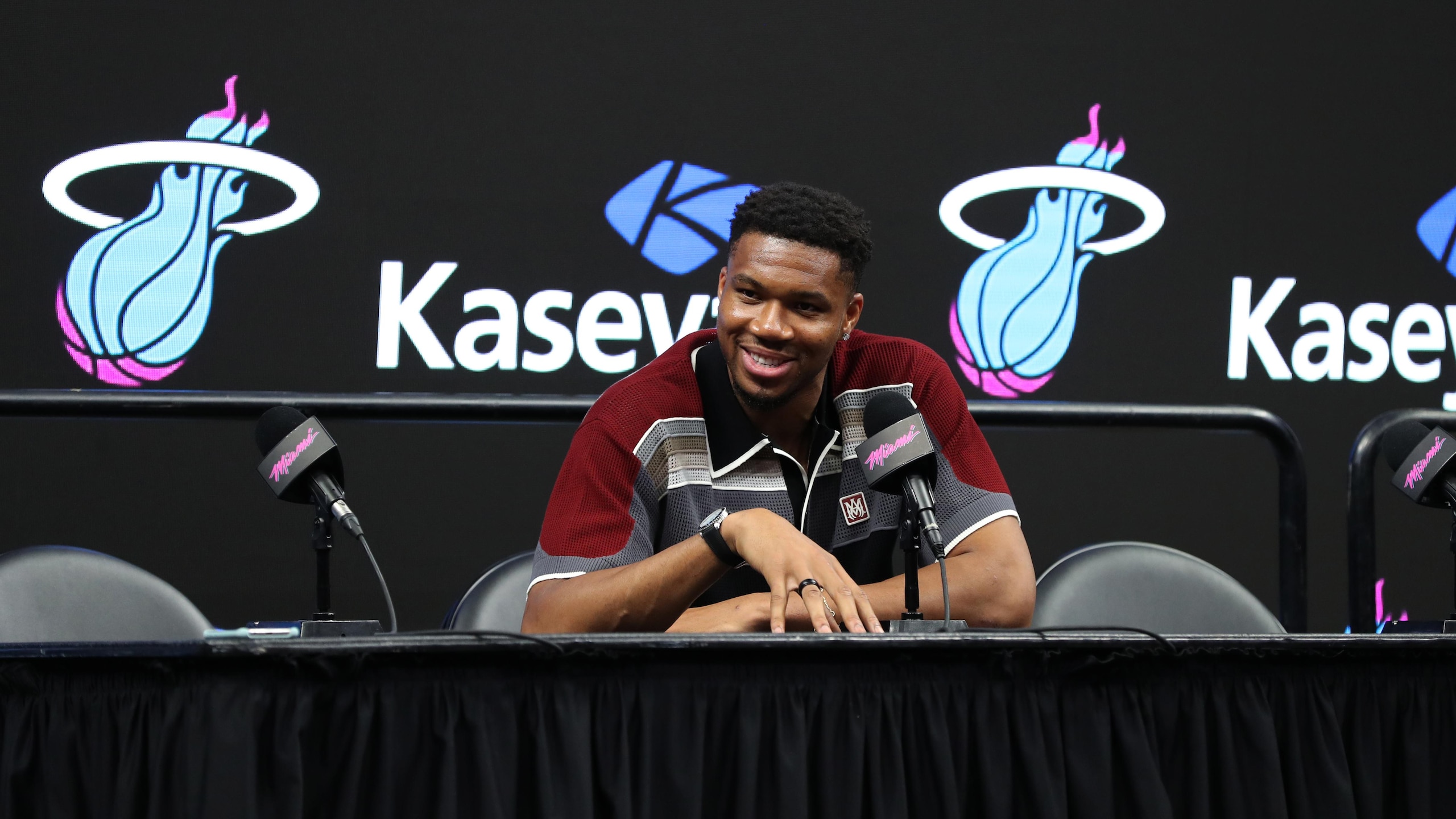 Miami Heat Introduce Giannis Antetokounmpo - Press Conference Miami Heat Introduce Giannis Antetokounmpo - Press Conference
