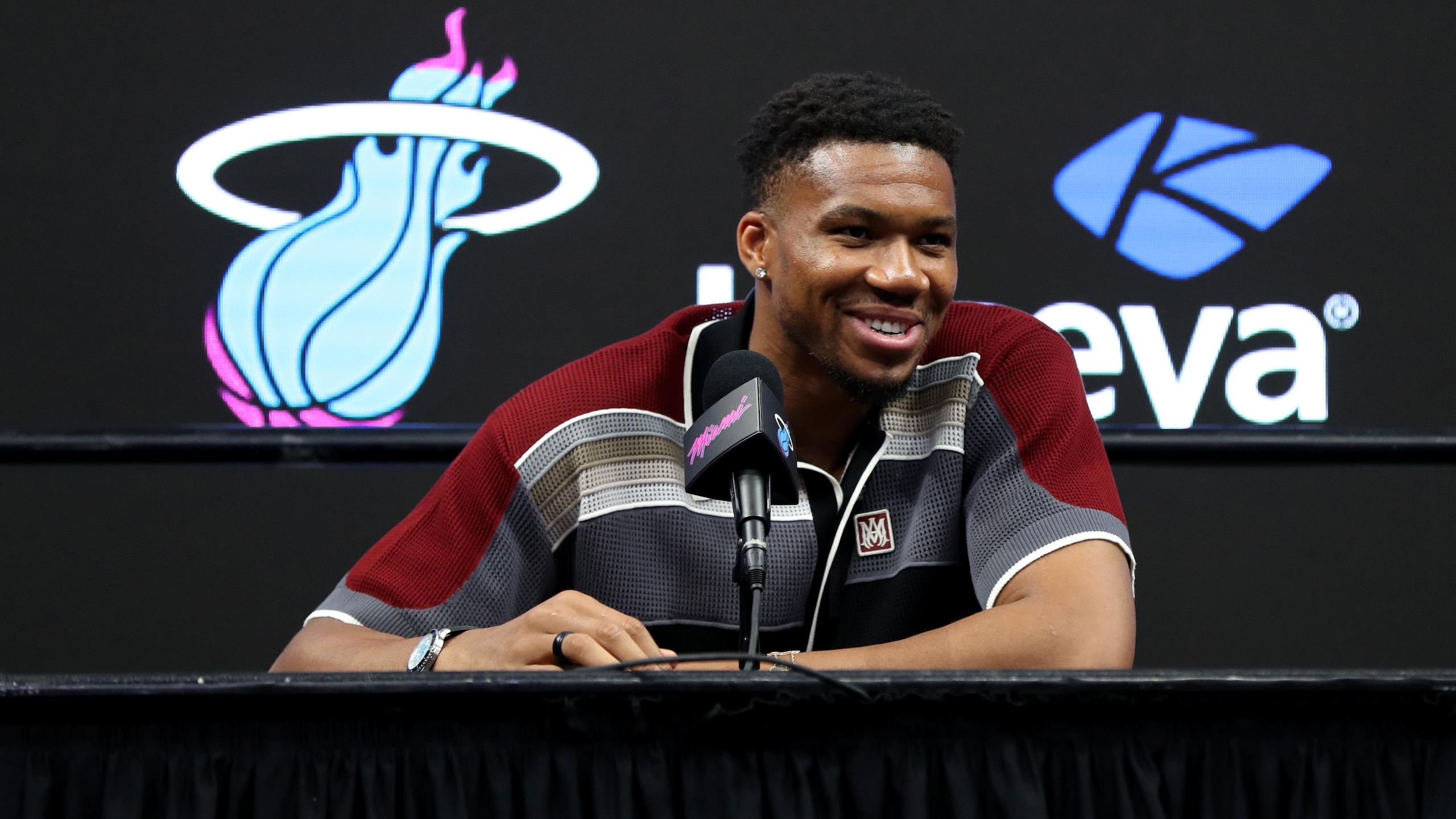 Miami Heat Introduce Giannis Antetokounmpo - Press Conference Miami Heat Introduce Giannis Antetokounmpo - Press Conference