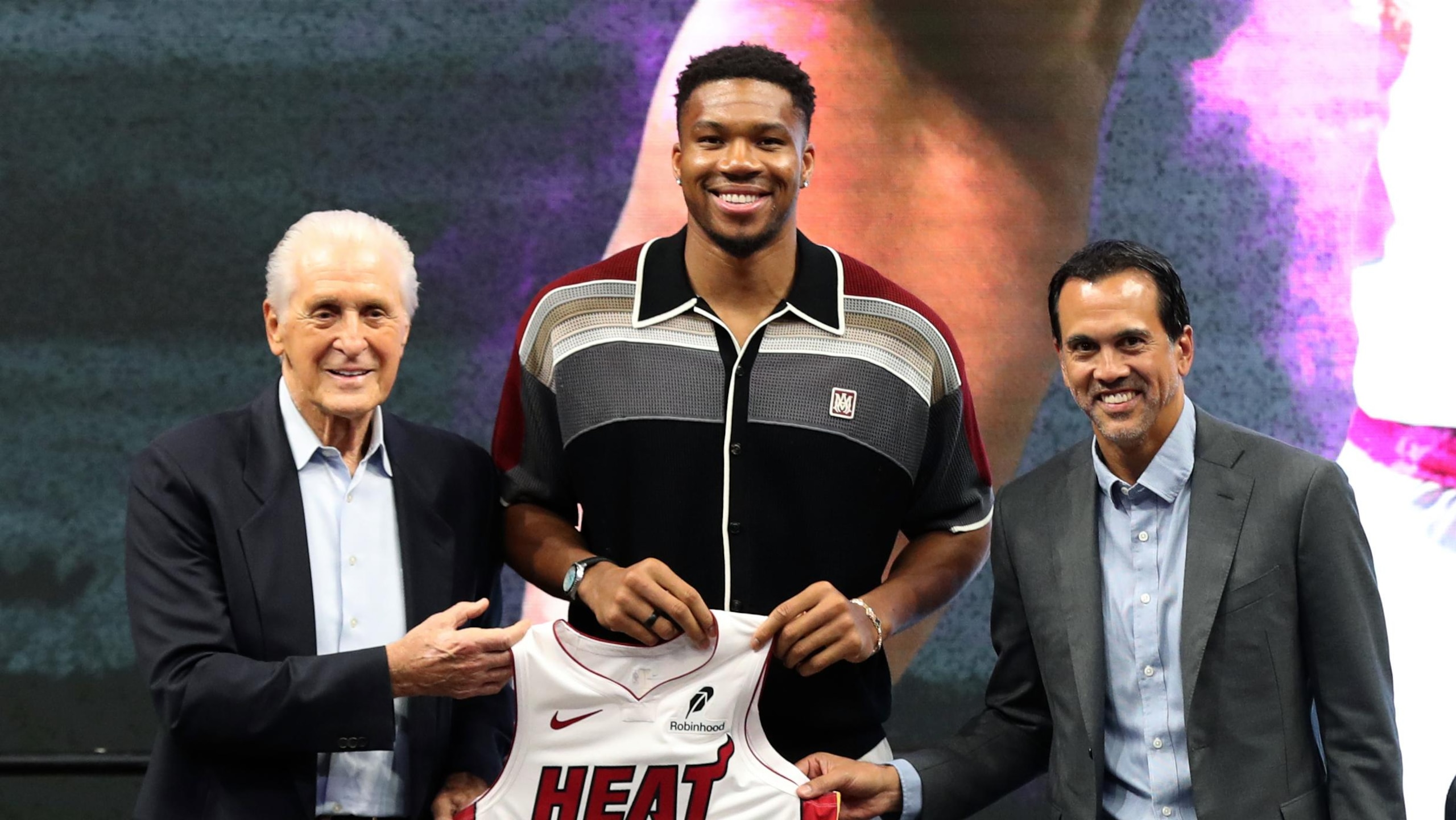 Miami Heat Introduce Giannis Antetokounmpo - Press Conference Miami Heat Introduce Giannis Antetokounmpo - Press Conference