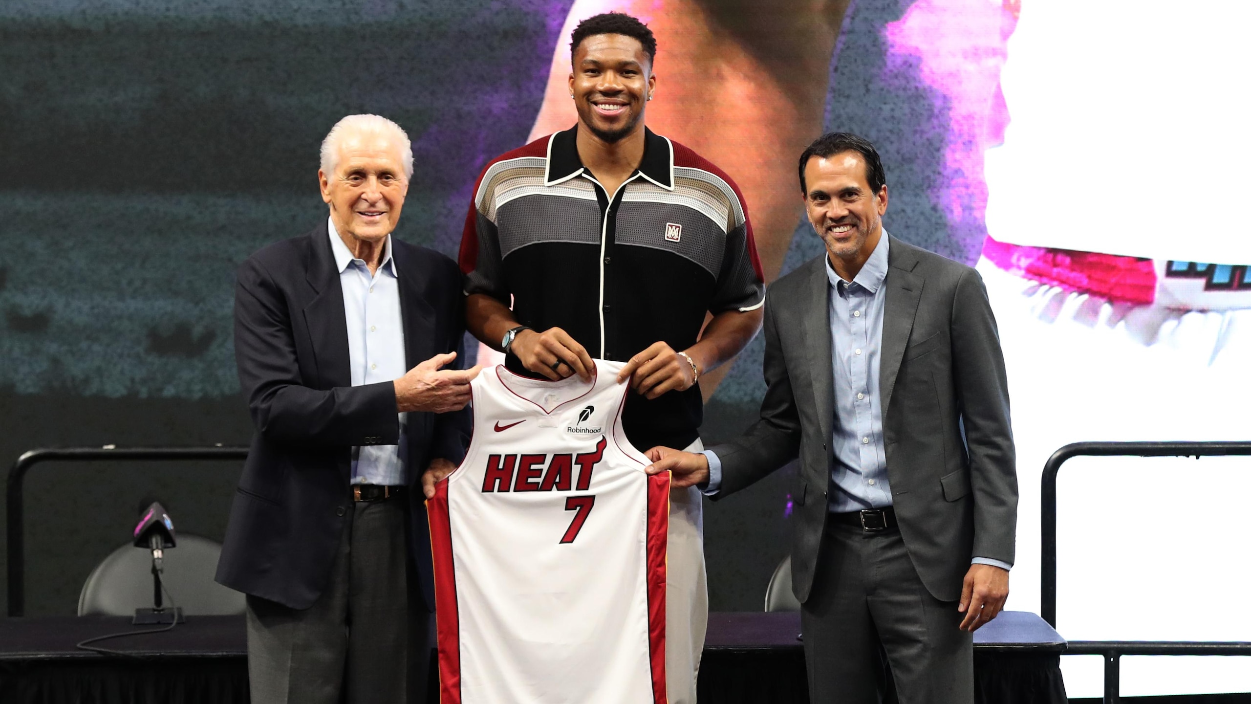 Miami Heat Introduce Giannis Antetokounmpo - Press Conference Miami Heat Introduce Giannis Antetokounmpo - Press Conference