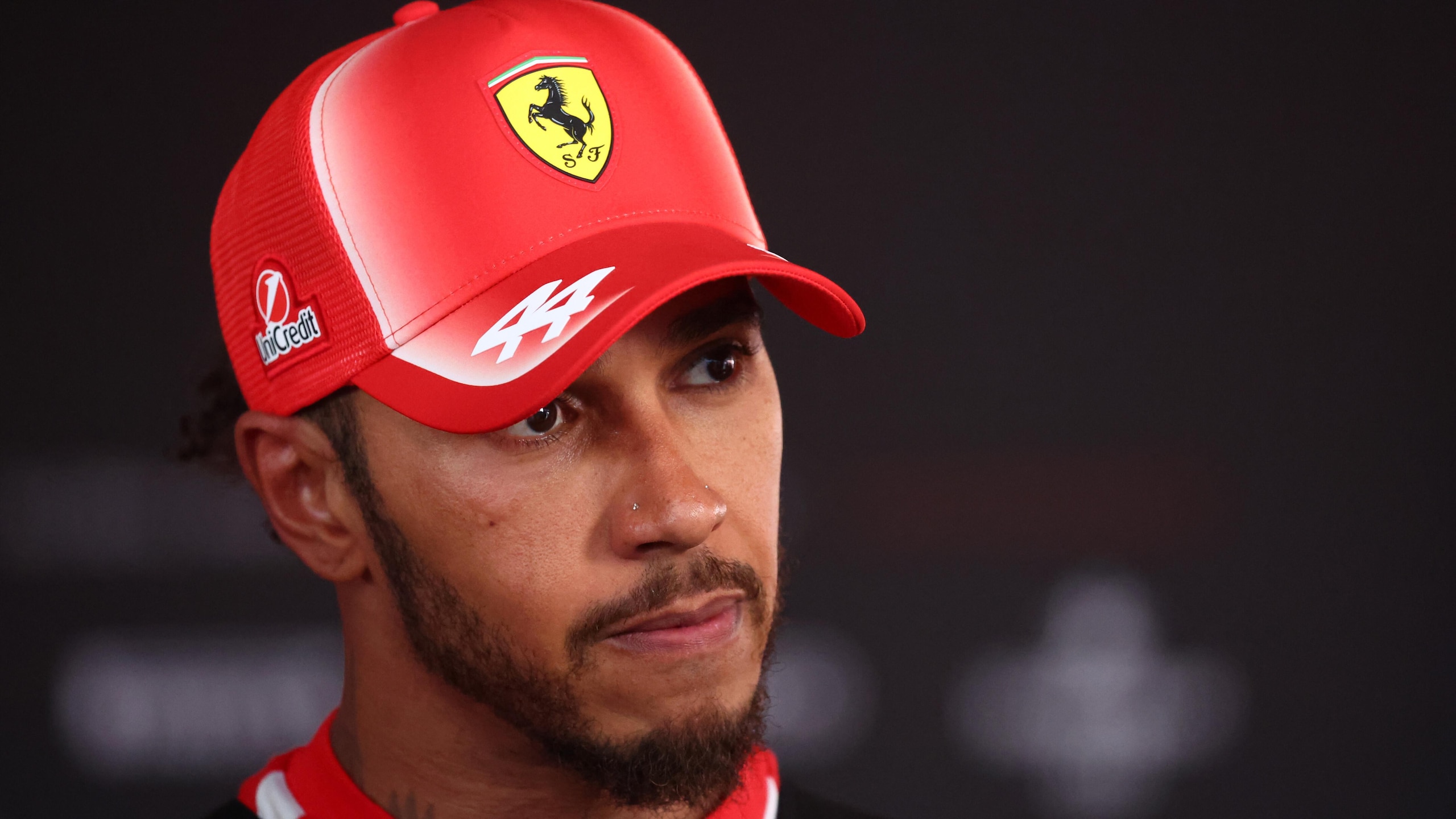 Lewis Hamilton of Scuderia Ferrari HP during television
