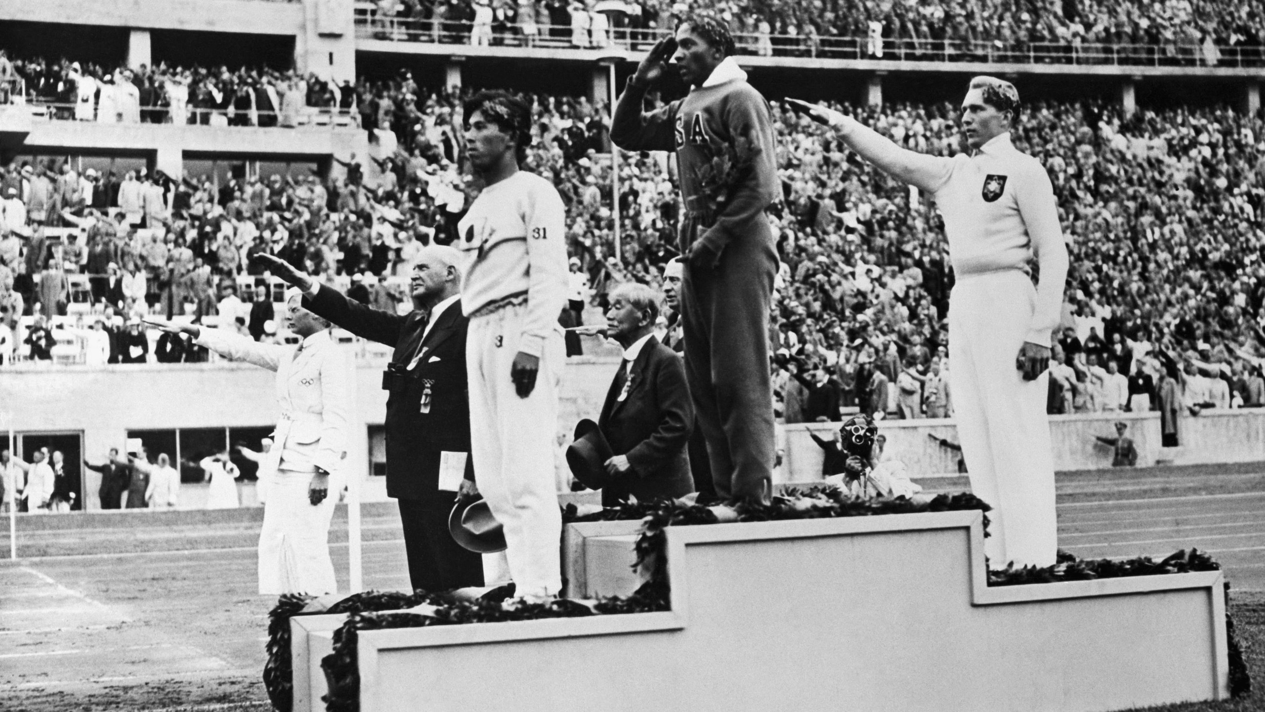 1936 Olympic Long Jump Medals Ceremony