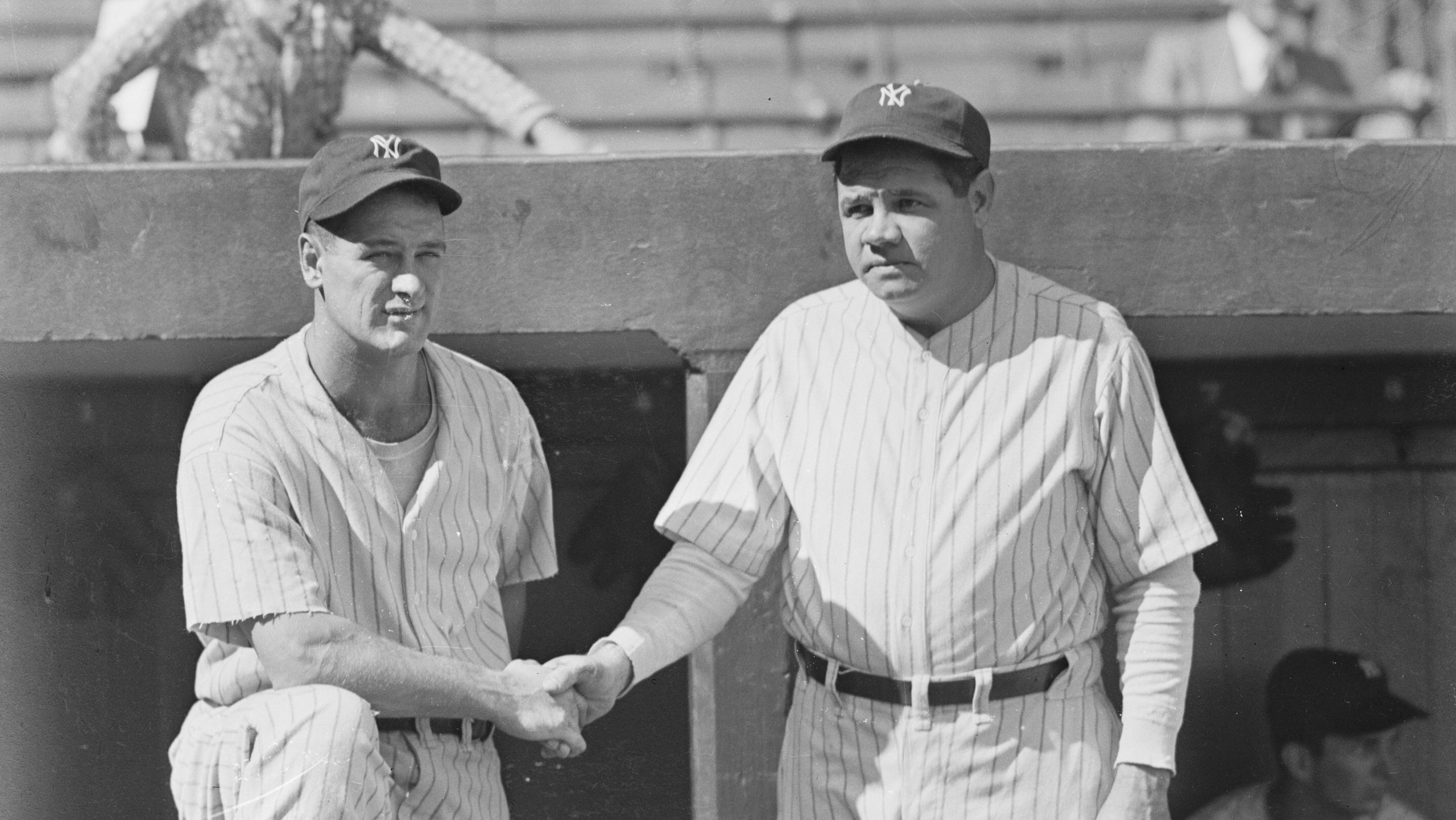 Lou Gehrig Congratulating Babe Ruth