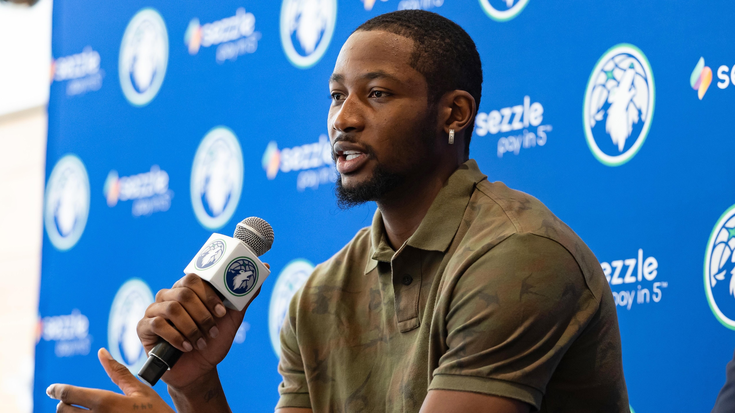 Jonathan Kuminga of the Minnesota Timberwolves Introduced to the Media