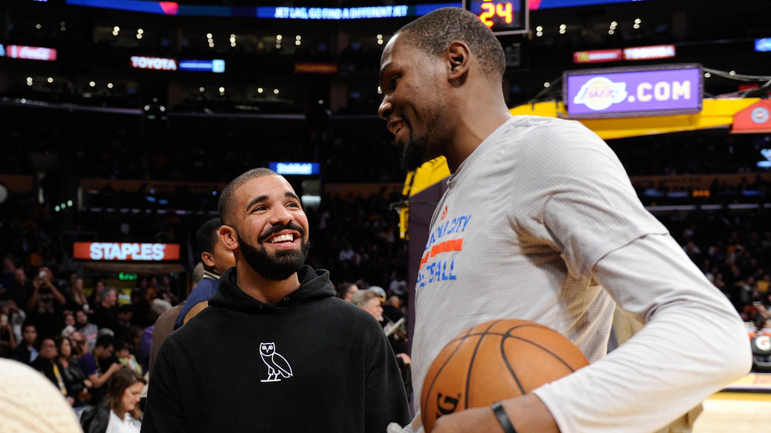 Celebrities At The Los Angeles Lakers Game