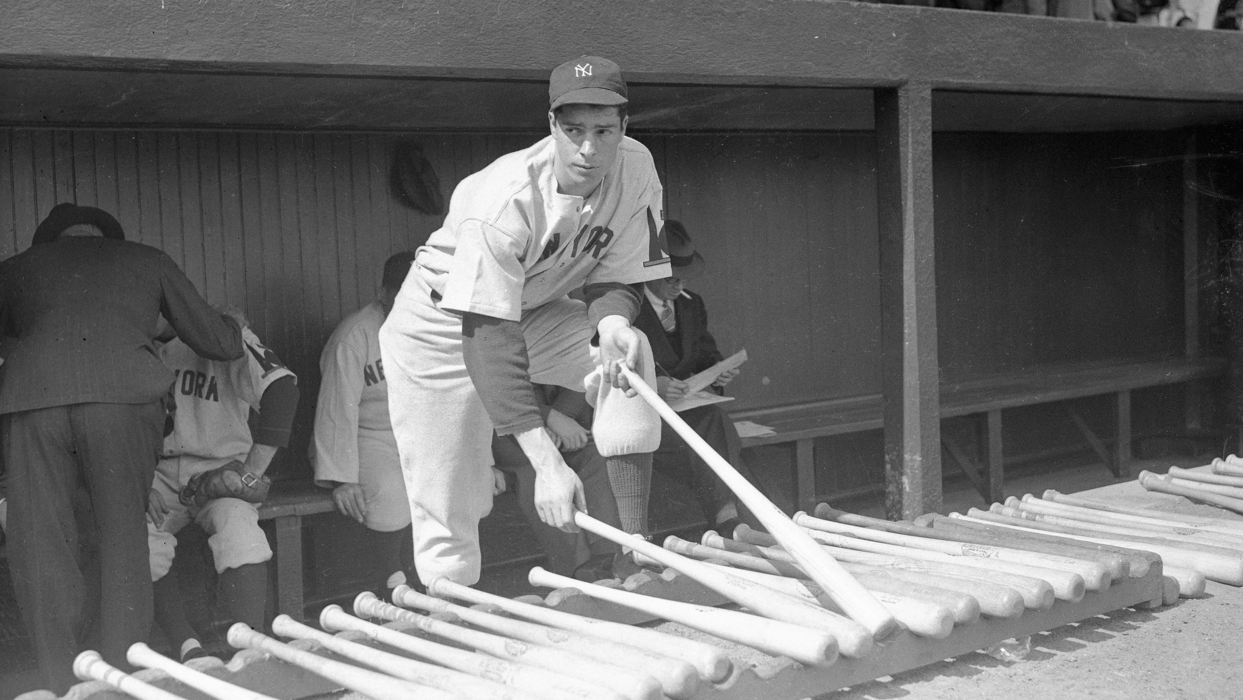 Joe DiMaggio Picking a Bat