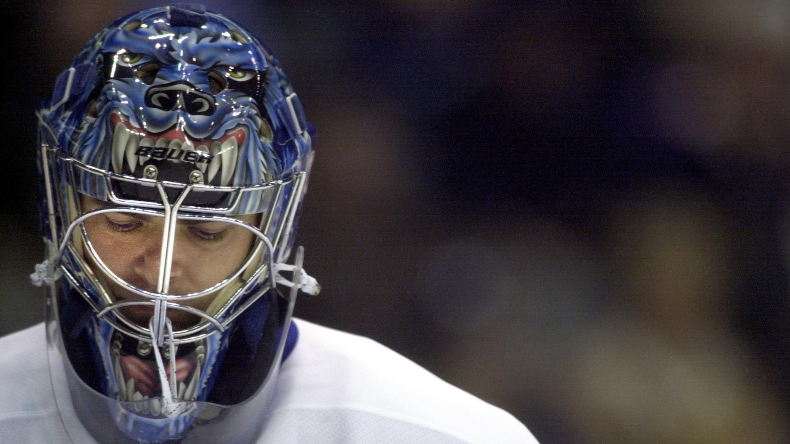 DIGITAL IMAGE - 01/19/02 - TORONTO, ONTARIO - Leafs goaltender Curtis Joseph looks downward after th DIGITAL IMAGE - 01/19/02 - TORONTO, ONTARIO - Leafs goaltender Curtis Joseph looks downward after th