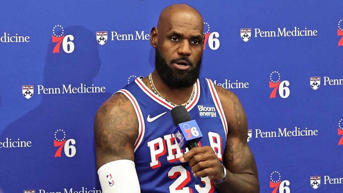 LeBron James wears No. 9 in 76ers practice to honor Dr. J