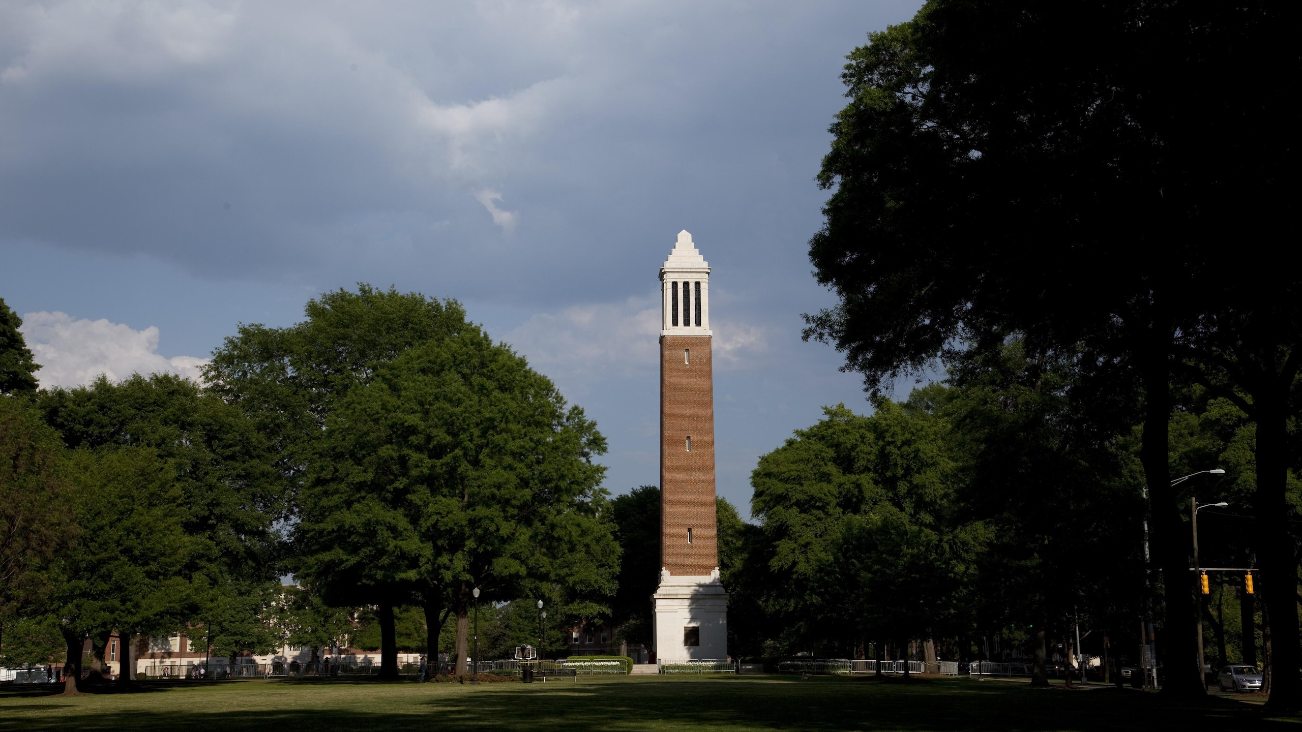 Denny Chimes is a 115 feet (35 m) tall campanile equipped with a 25-bell carillon, located on the so