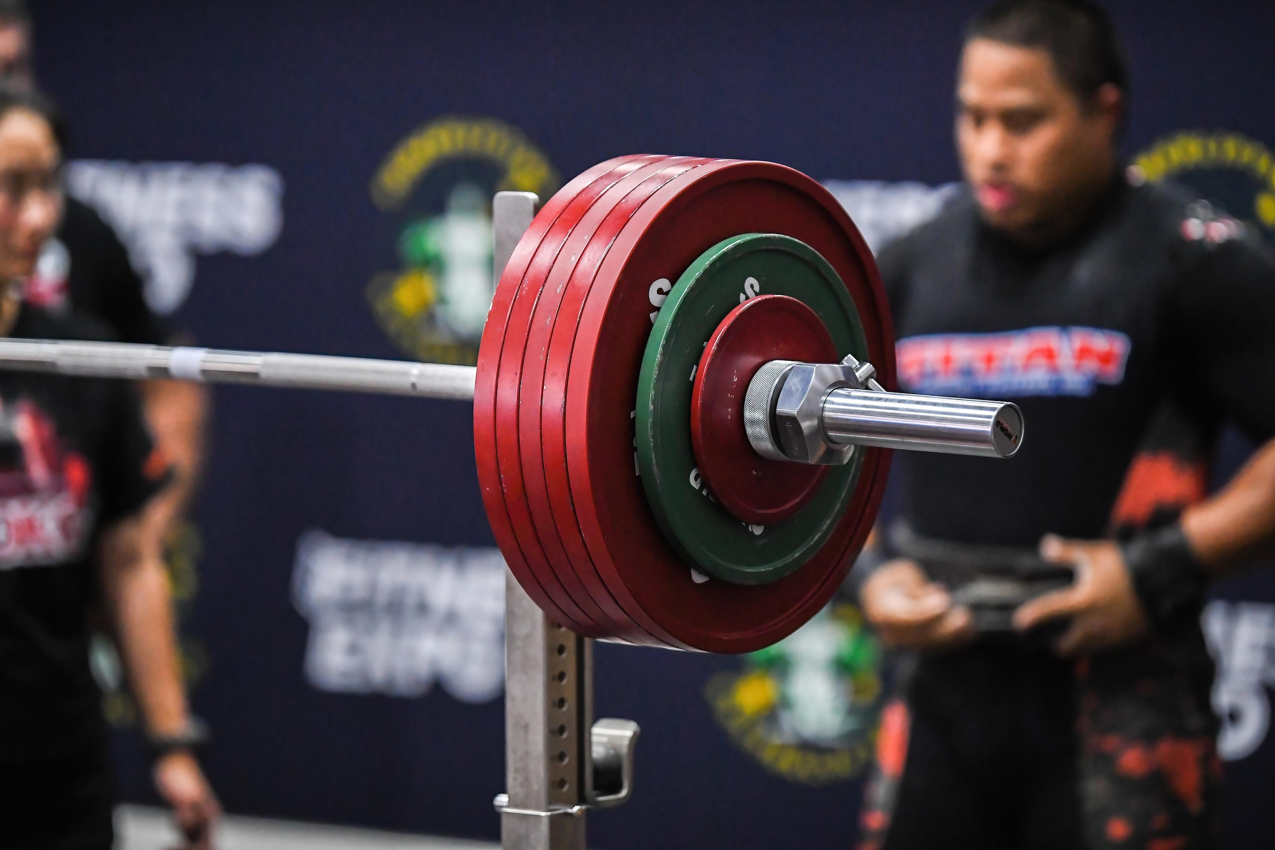 A barbell weighing 300kg is set for Fern Cook (not in...