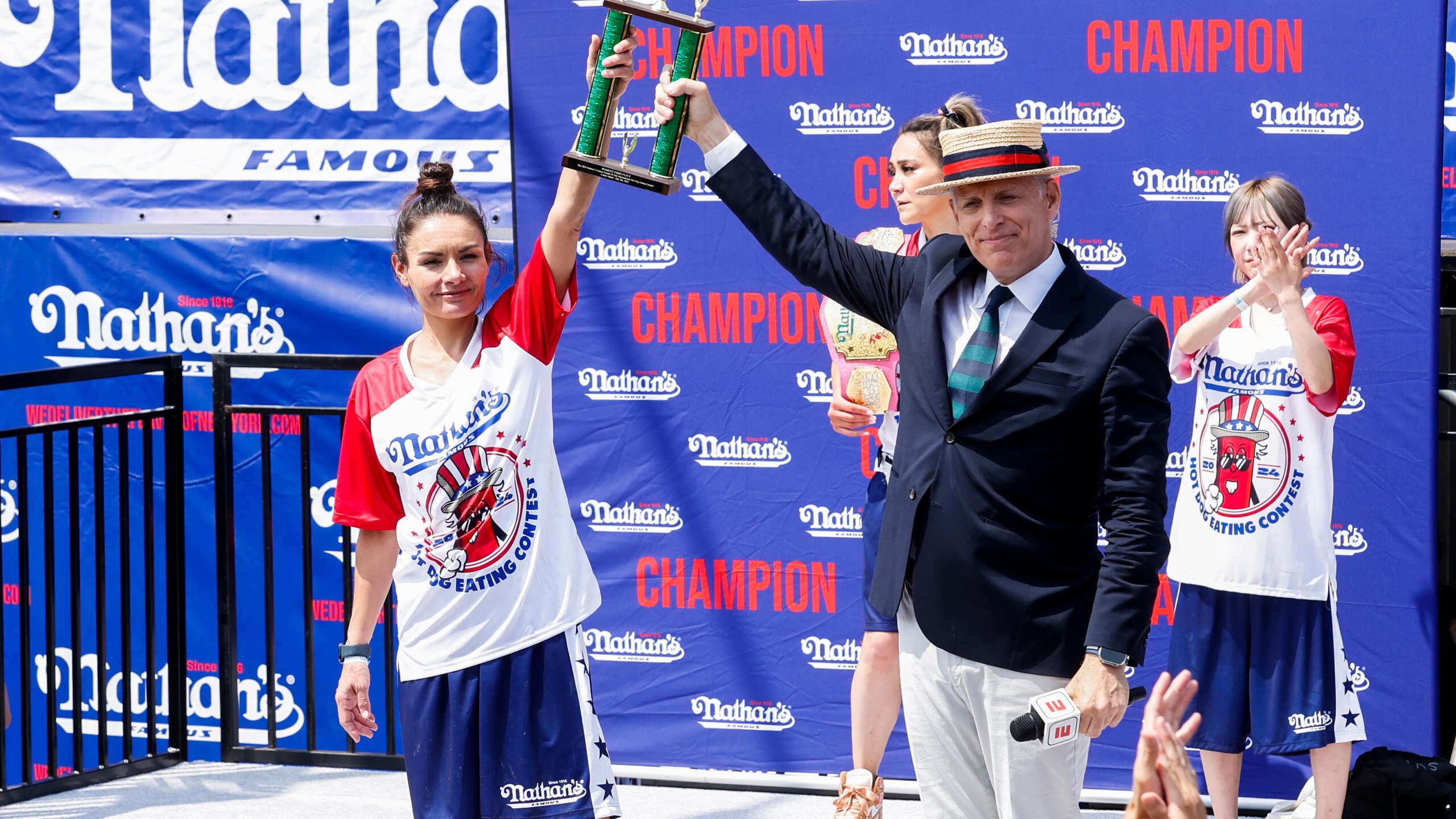 Miki Sudo breaks women's record with 51 hot dogs to win 2024 Nathan's Eating Contest in NYC Miki Sudo breaks women's record with 51 hot dogs to win 2024 Nathan's Eating Contest in NYC