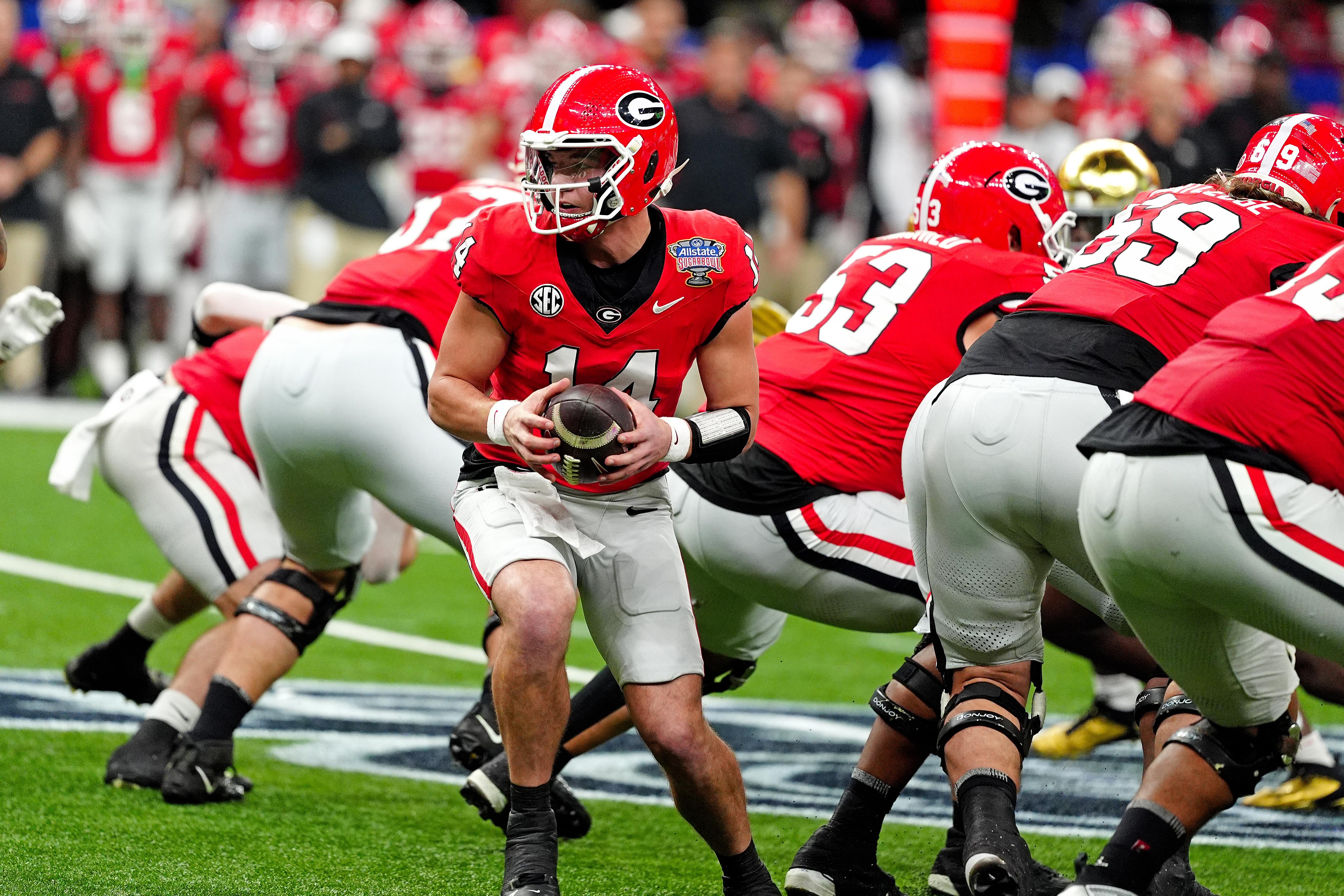 COLLEGE FOOTBALL: JAN 02 CFP Quarterfinal Allstate Sugar Bowl - Notre Dame vs Georgia COLLEGE FOOTBALL: JAN 02 CFP Quarterfinal Allstate Sugar Bowl - Notre Dame vs Georgia