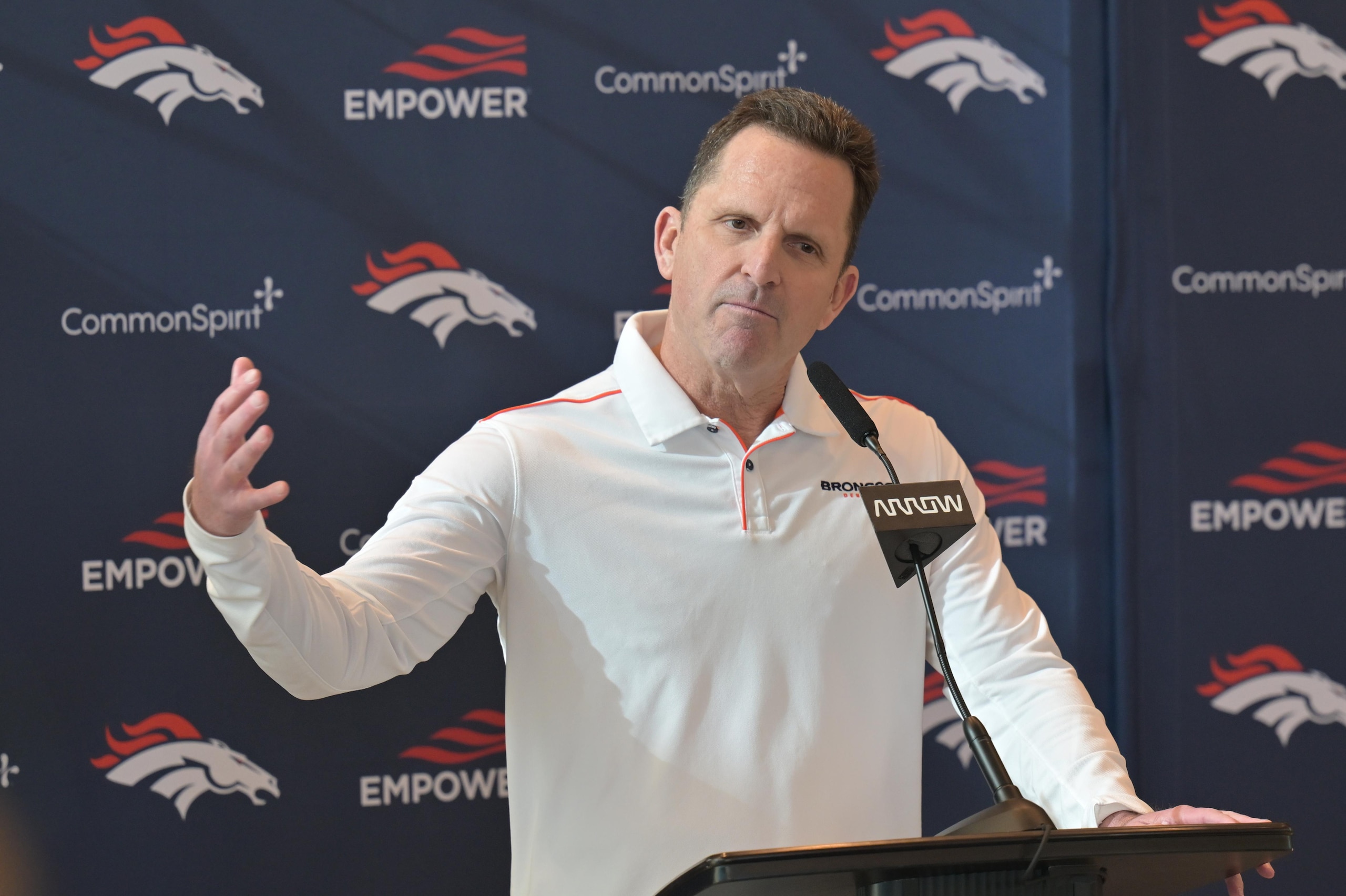 Press conference at Denver Broncos Headquarters