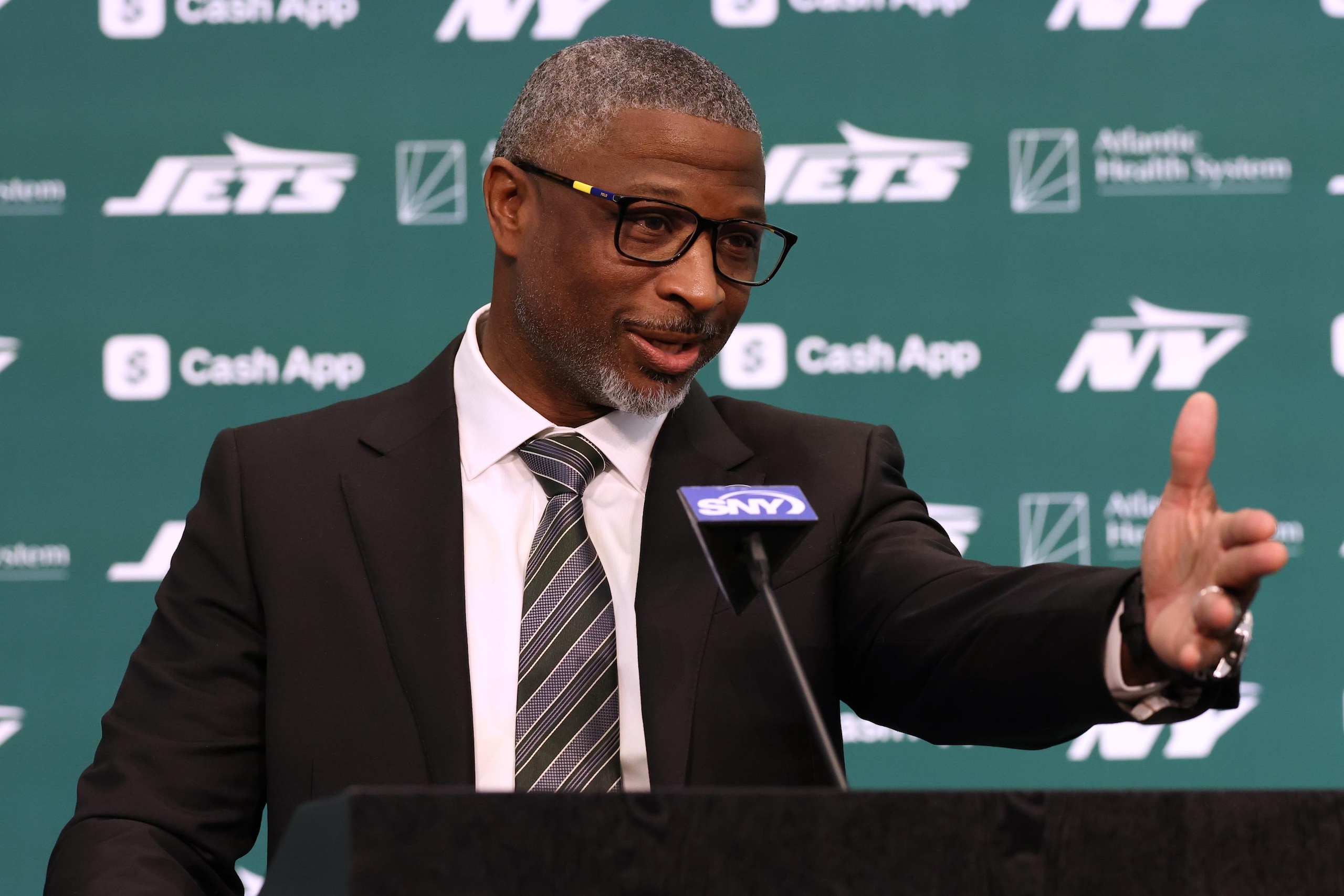 New York Jets Introduce New Head coach Aaron Glenn & General Manager Darren Mougey New York Jets Introduce New Head coach Aaron Glenn & General Manager Darren Mougey