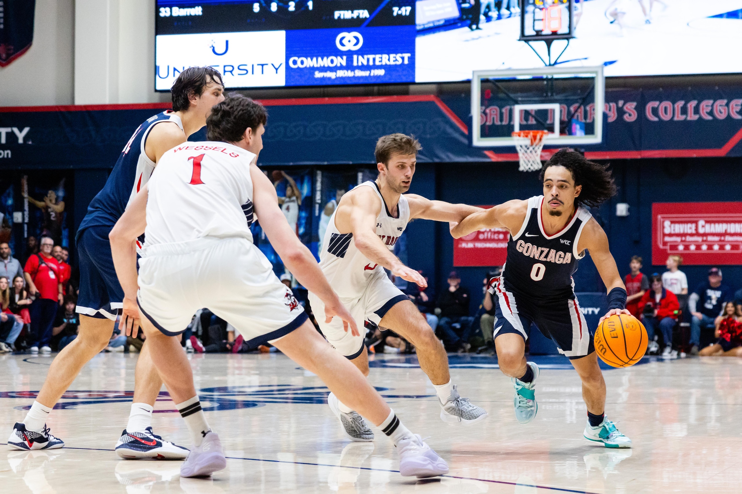 COLLEGE BASKETBALL: FEB 01 Gonzaga at Saint Mary's
