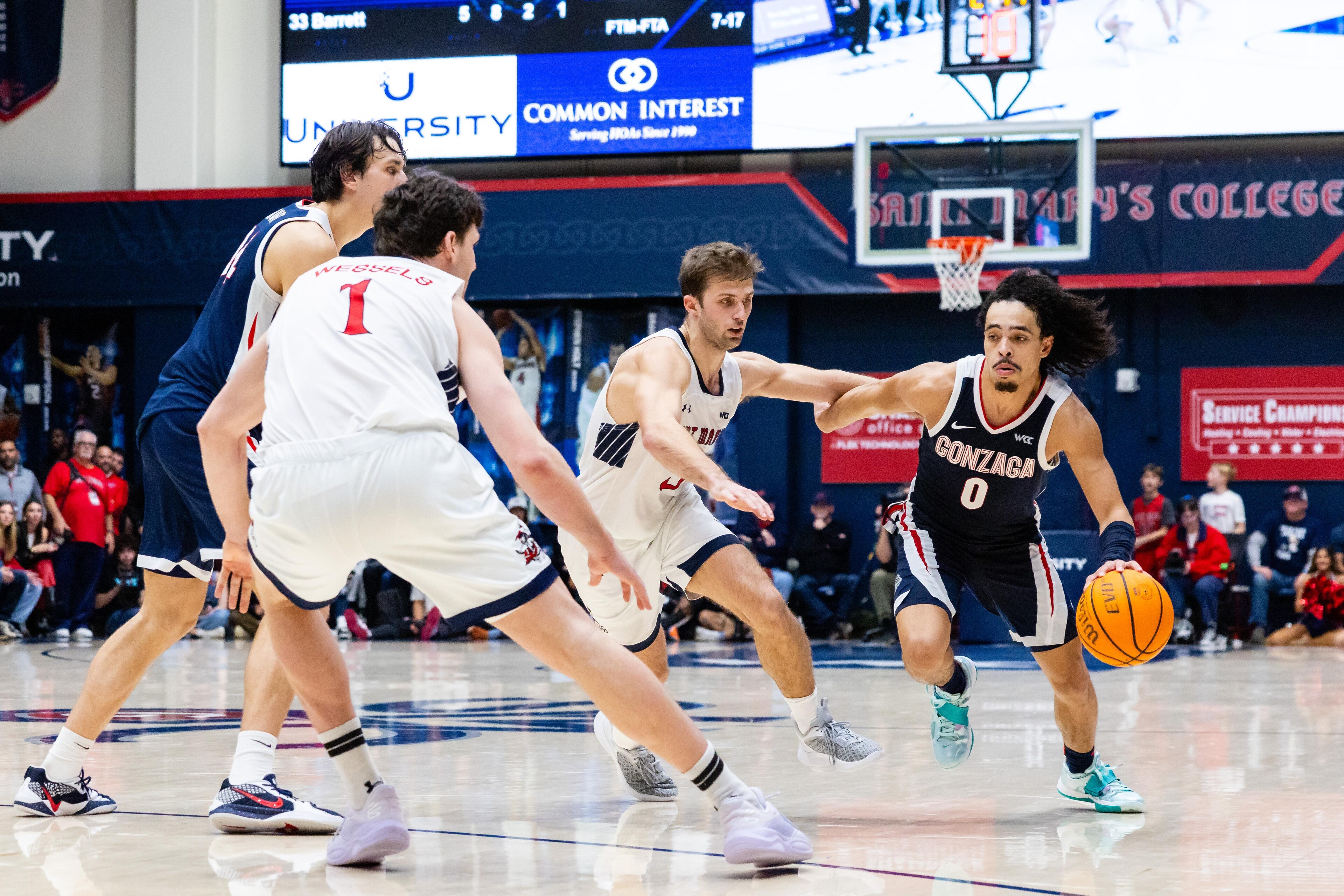 COLLEGE BASKETBALL: FEB 01 Gonzaga at Saint Mary's