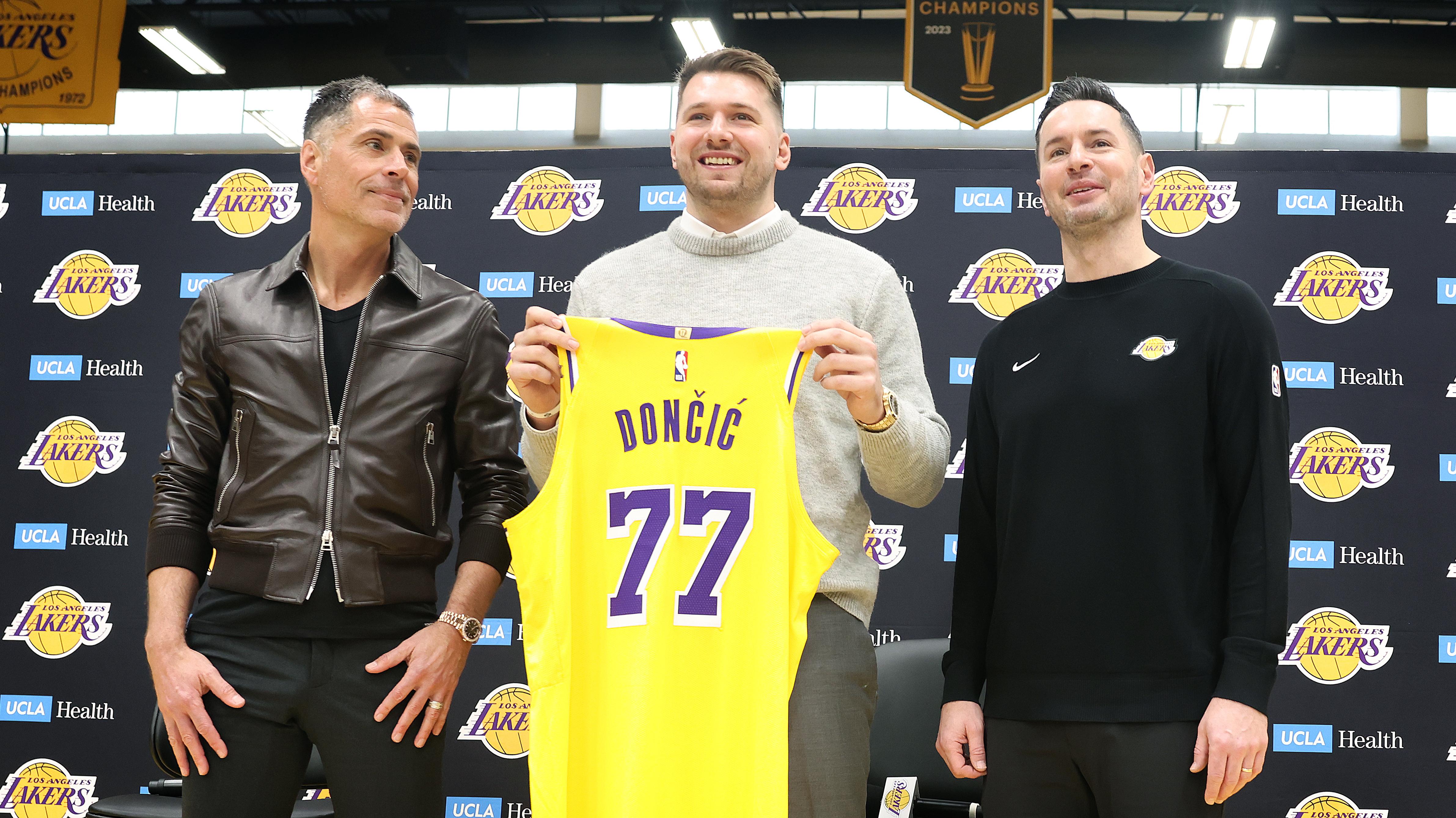 Lakers, presser, Luka Doncic, Rob Pelinka, Markeiff Morris, Maxi Kleber.