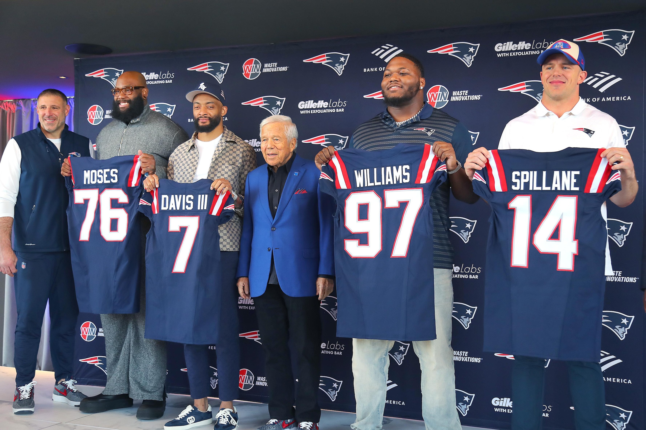 While Patriots celebrate new additions, glaring holes remain on offensive line and at wide receiver