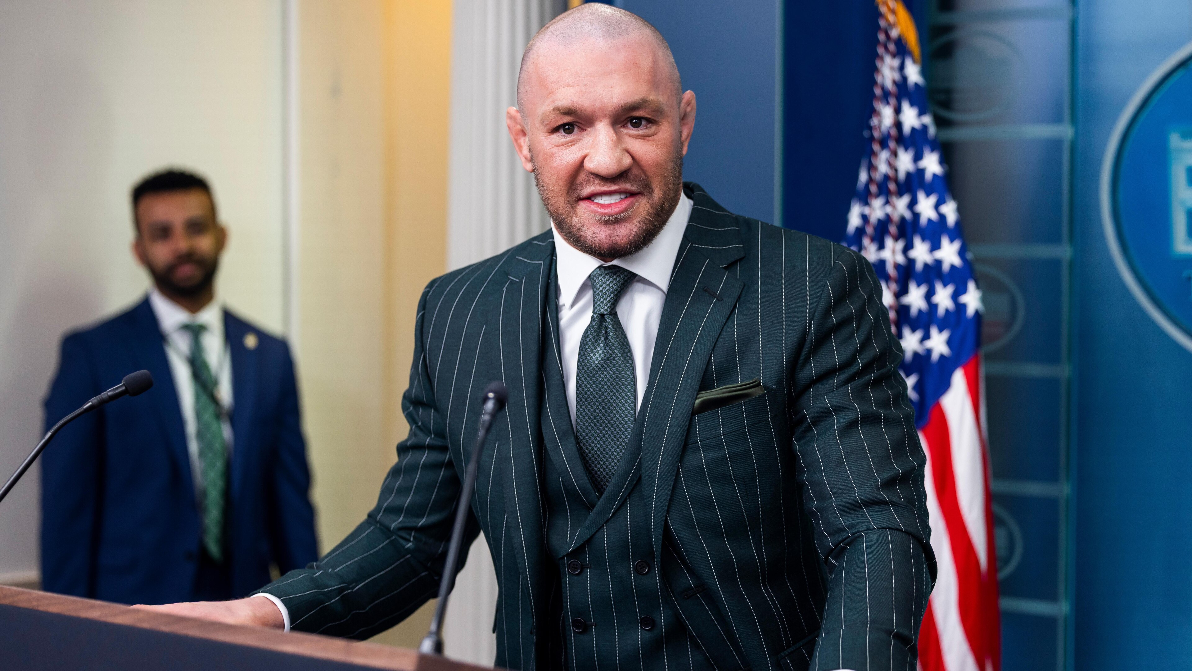 UFC Fighter Conor McGregor Speaks In The White House Press Briefing Room