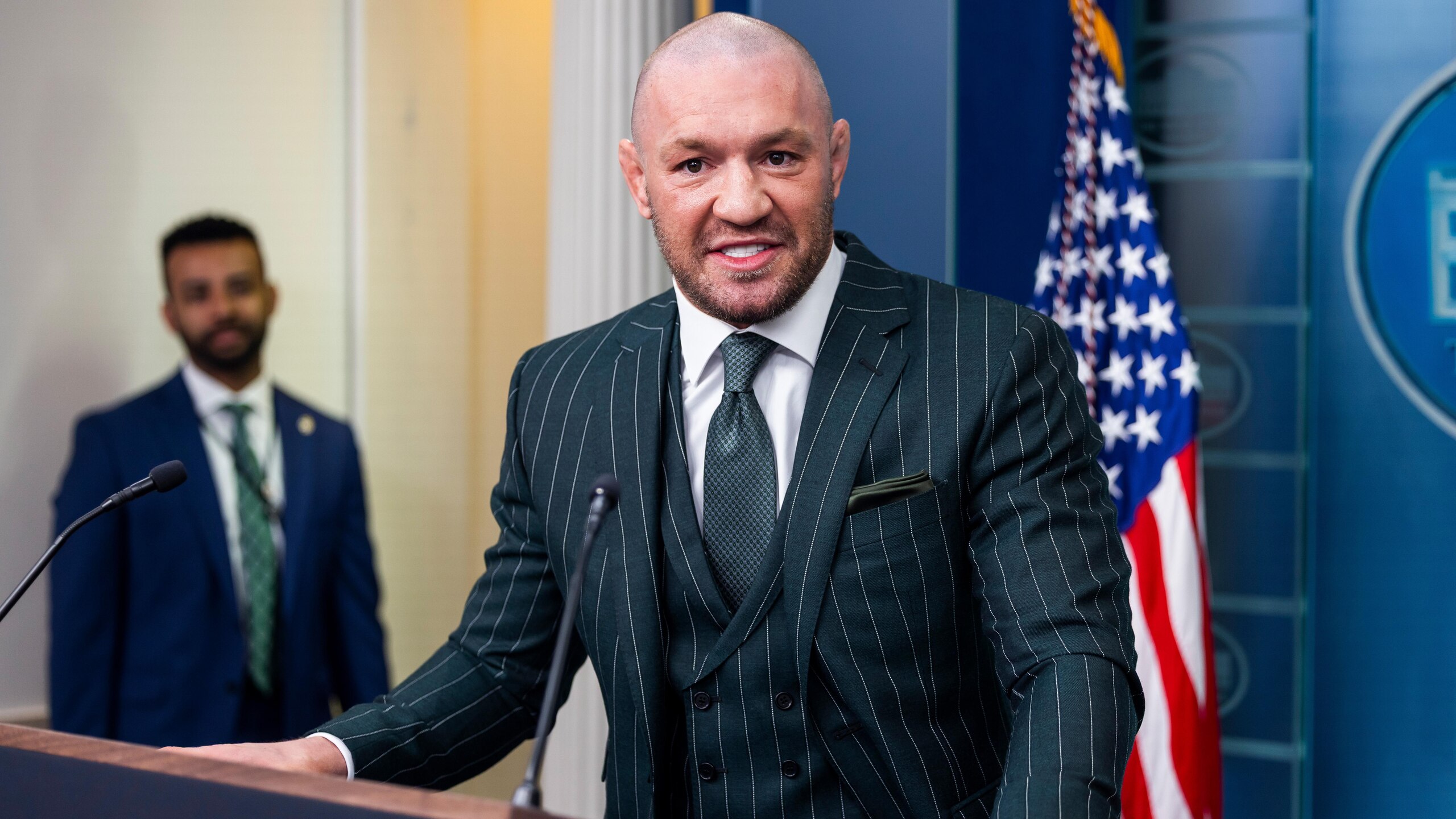 UFC Fighter Conor McGregor Speaks In The White House Press Briefing Room