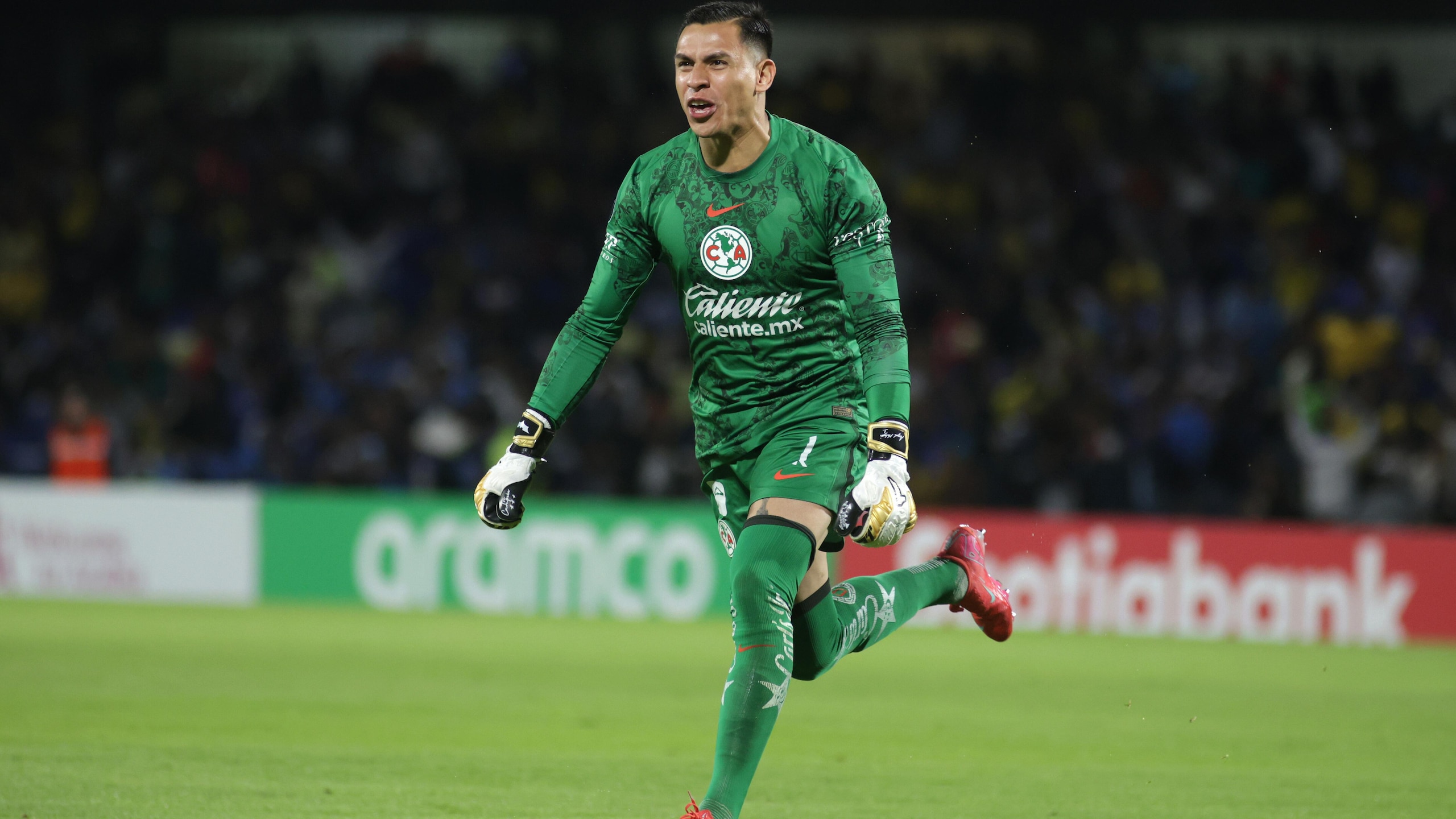 America goalkeeper Luis Angel Malagón #1 celebrating during...